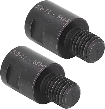 2Pcs Angle Grinder Adapter Kit Attachment Converter Interface Thread Connector Polisher Drill Bit Connecting Tool (5/8in-11 Male to M14 Female)
