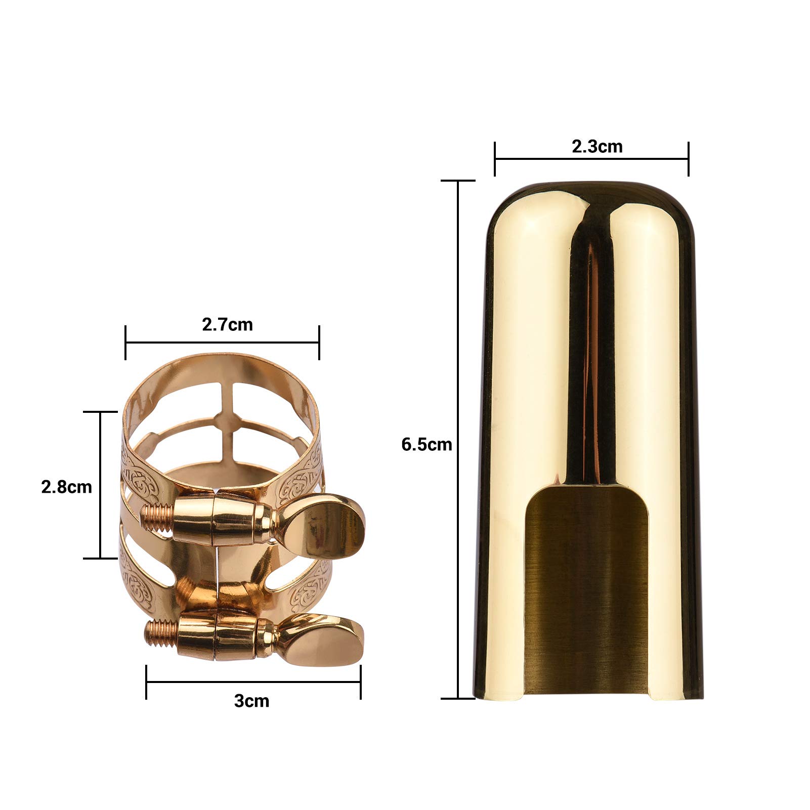 Ténor de Ligature Sax-Ligature de Ligature de Ligature de Ligature de Saxophone Alto avec Double Vis pour Instrument de (avec une casquette de saxophone)