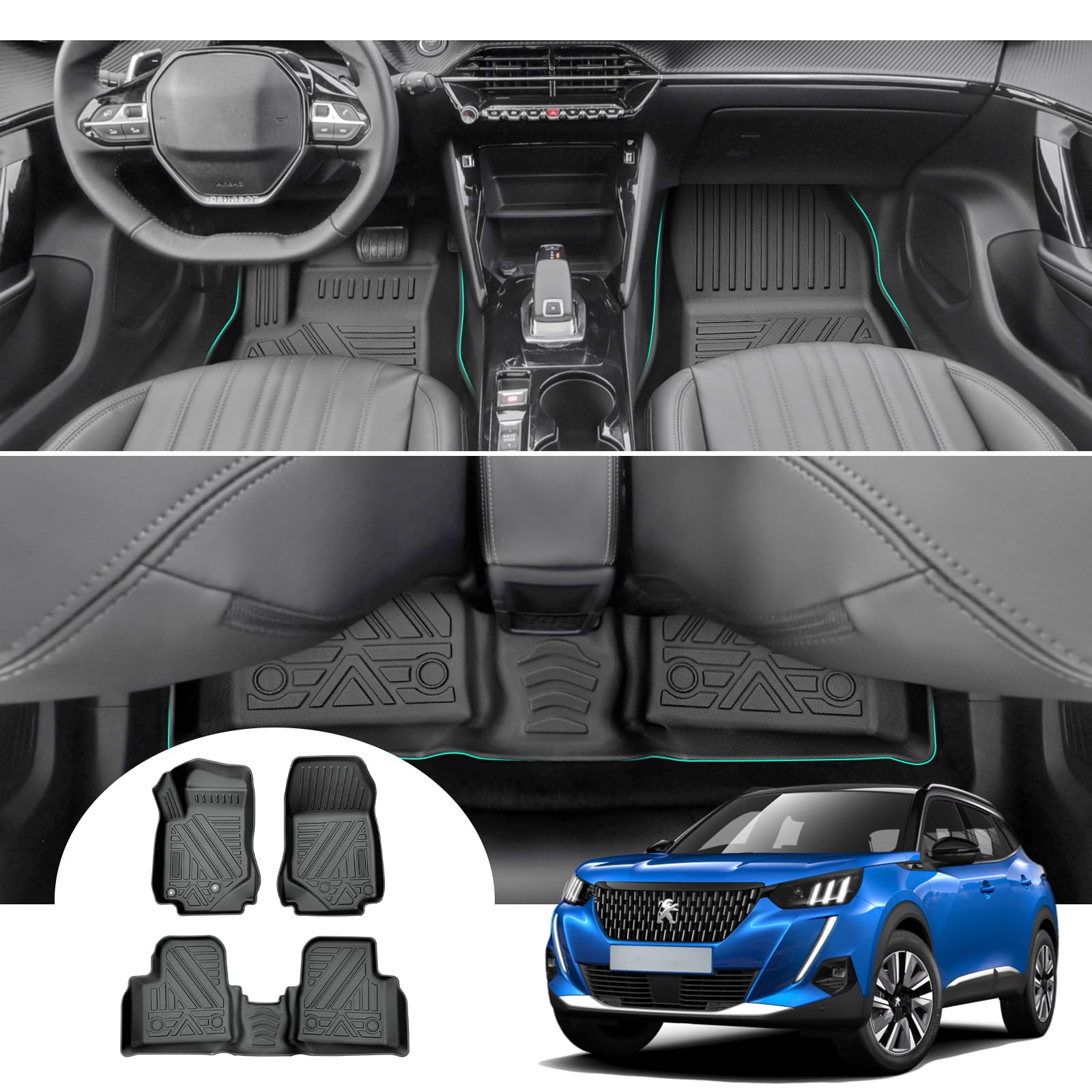 MTM Tappetini Su Misura In Moquette Per Peugeot Partner II Van (2008-09.2018) – Made In Italy, Antiscivolo