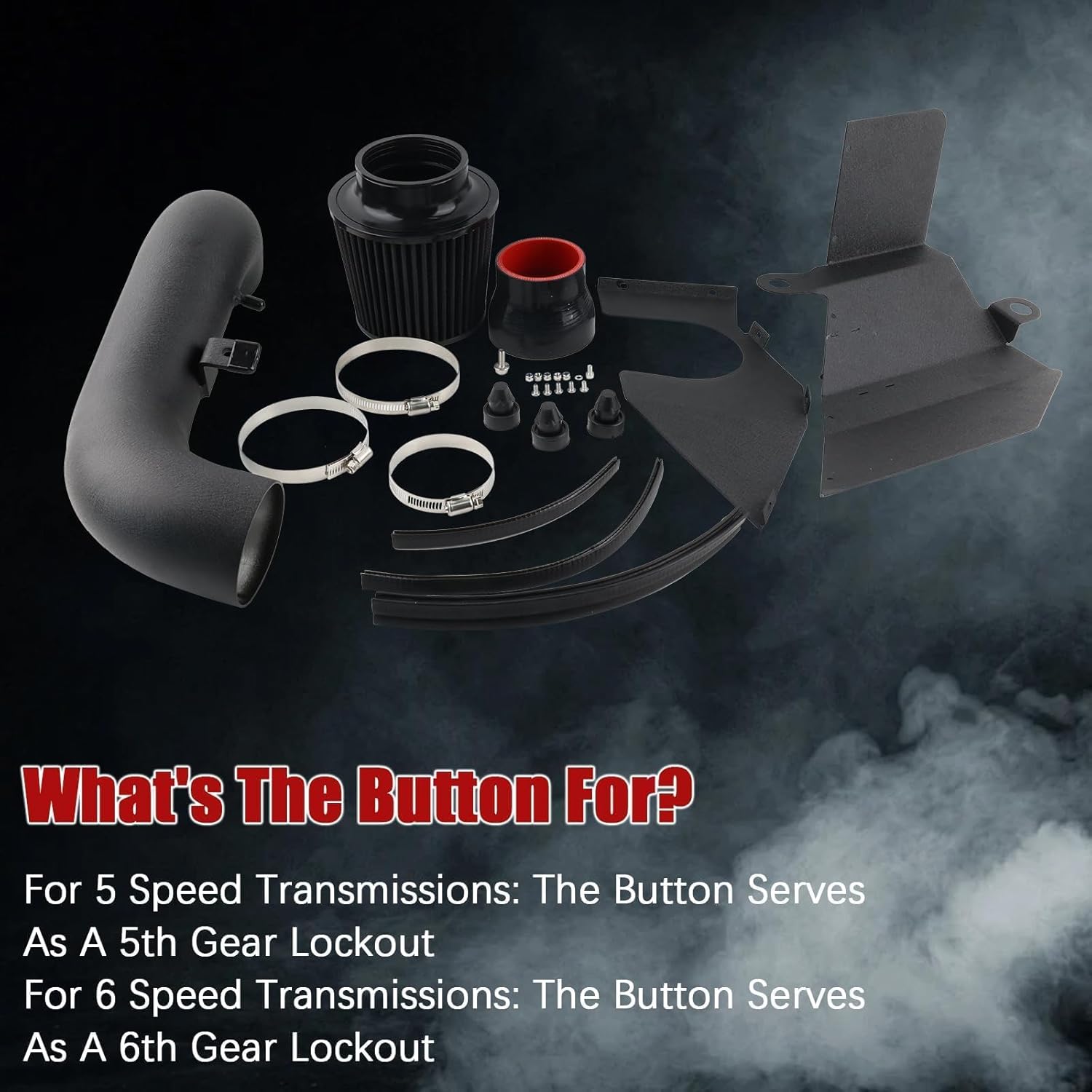 Cold Air Intake Compatible with VW Golf GTi R GLi Arteon 1.8T 2.0T 2015-2020, Black Tube & Black Filter High Flow Aluminum Pipe, Not Fit Diesel