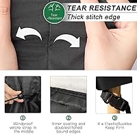 Vista 3 de Funda para parrilla, 56 pulgadas, impermeable, resistente a la intemperie, a prueba de rasgaduras, anti-UV, resistente a la decoloración, con correa
