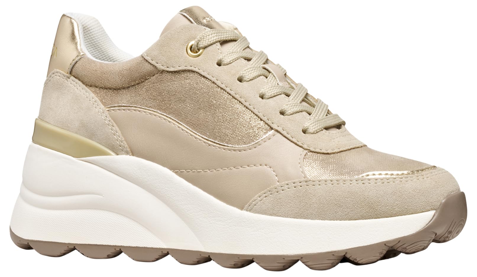Geox Womens Dsphericaec13 Sneaker, Beige, 3 UK