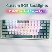 Vista 6 de EPOMAKER EP84 Teclado mecánico para juegos con cable 75 RGB intercambiable en caliente 24GHzBluetooth 50USB-C con software programable NKRO