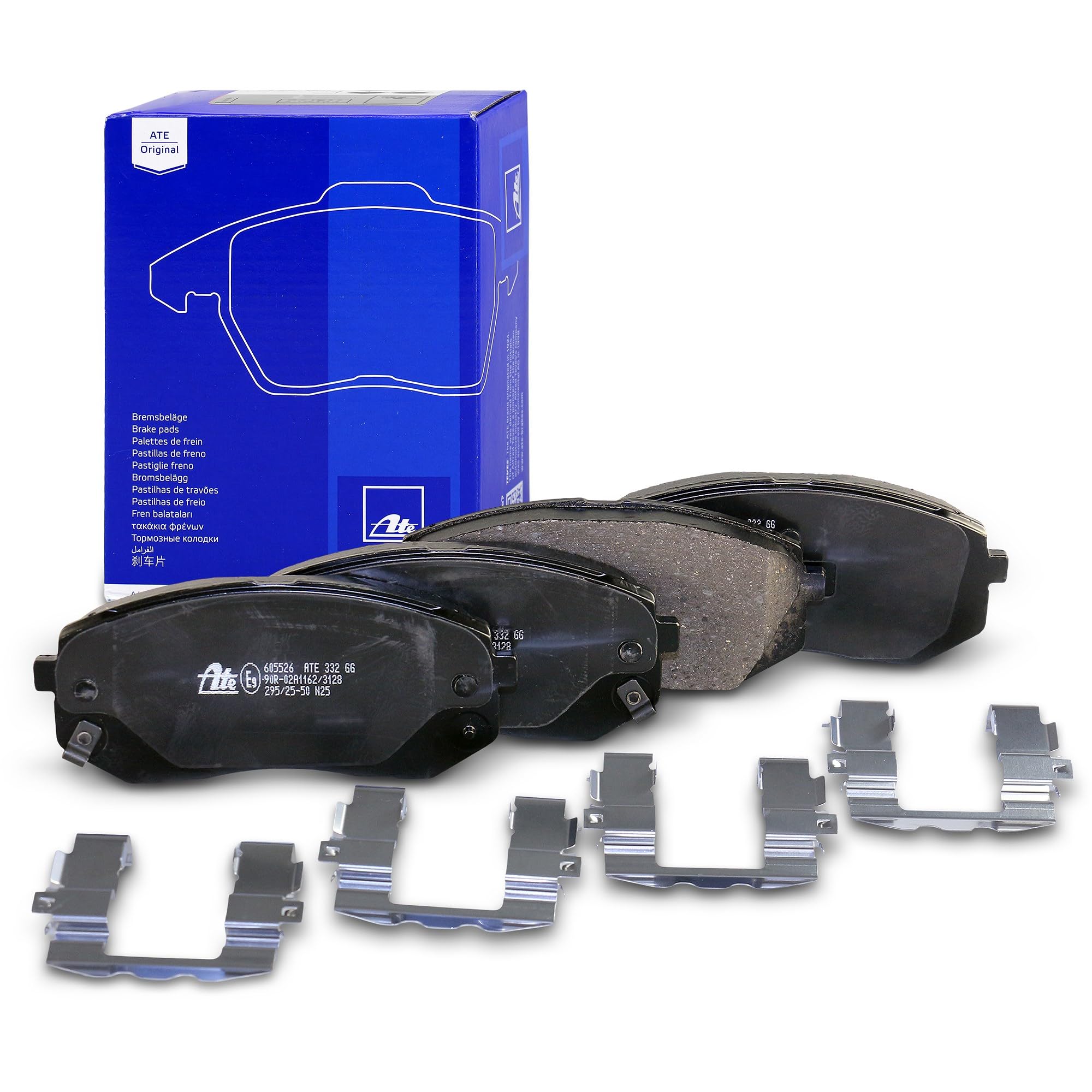 ATE Juego de pastillas de freno Delantero con avisador acústico de desgaste con accesorios 13.0460-5526.2 Juego de pastillas de freno Compatible con KIA Niro DE, HYUNDAI Kona OS | Compatible con: HYUNDAI KONA, KONA Kasten/SUV, TUCSON, TUCSON Kasten/SUV, K