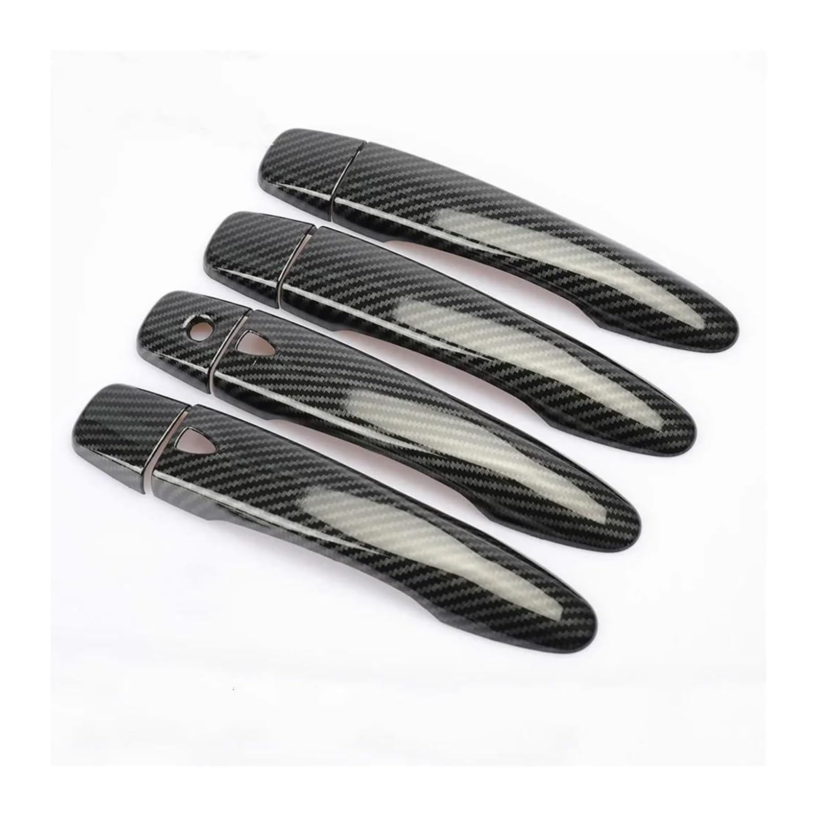 HCKCLMBMZW for Nissan for Qashqai J11 2014-2020 Carbon Fiber Chrome CAR Door Handle Cove Trim Styling Accessories Door Handle Cover(Style 1)