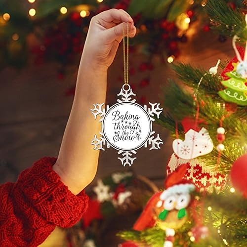 Miniatura 10 de CowkissSign Decorative Hanging Ornaments Happy New Year Yall Christmas Decor Keepsake Funny Christmas Quotes Novelty Metal Snowflake Christmas