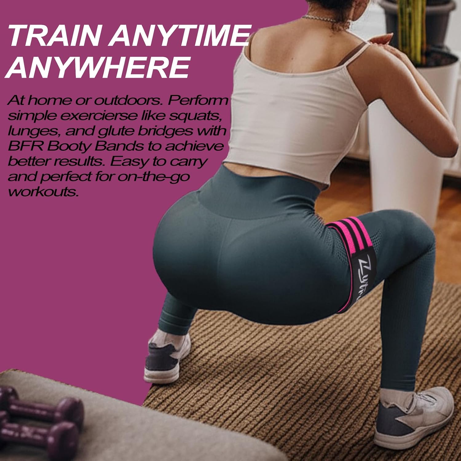 BFR Occlusion Bands for Women Legs Glutes Hip Building, Comfortable Elastic Booty Bands for Blood Flow Training Workouts Fast to Lift Your Butt,Squat,Thigh,Fitness