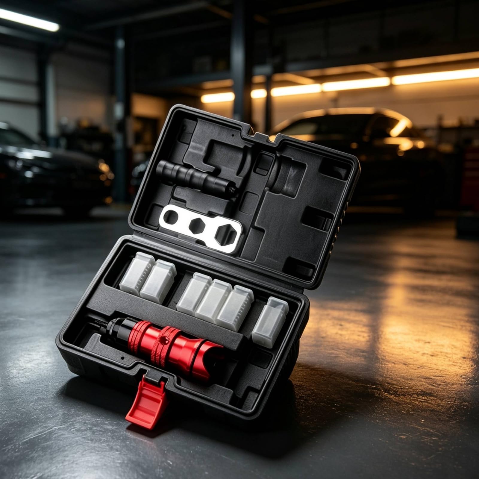harayaa Adattatore Rivetti Elettrico Kit Rivettatrice per Trapano Testa Conversione Set Rivetti Multiple Misure Chiave Piastra Multi Foro Corpo in Alluminio