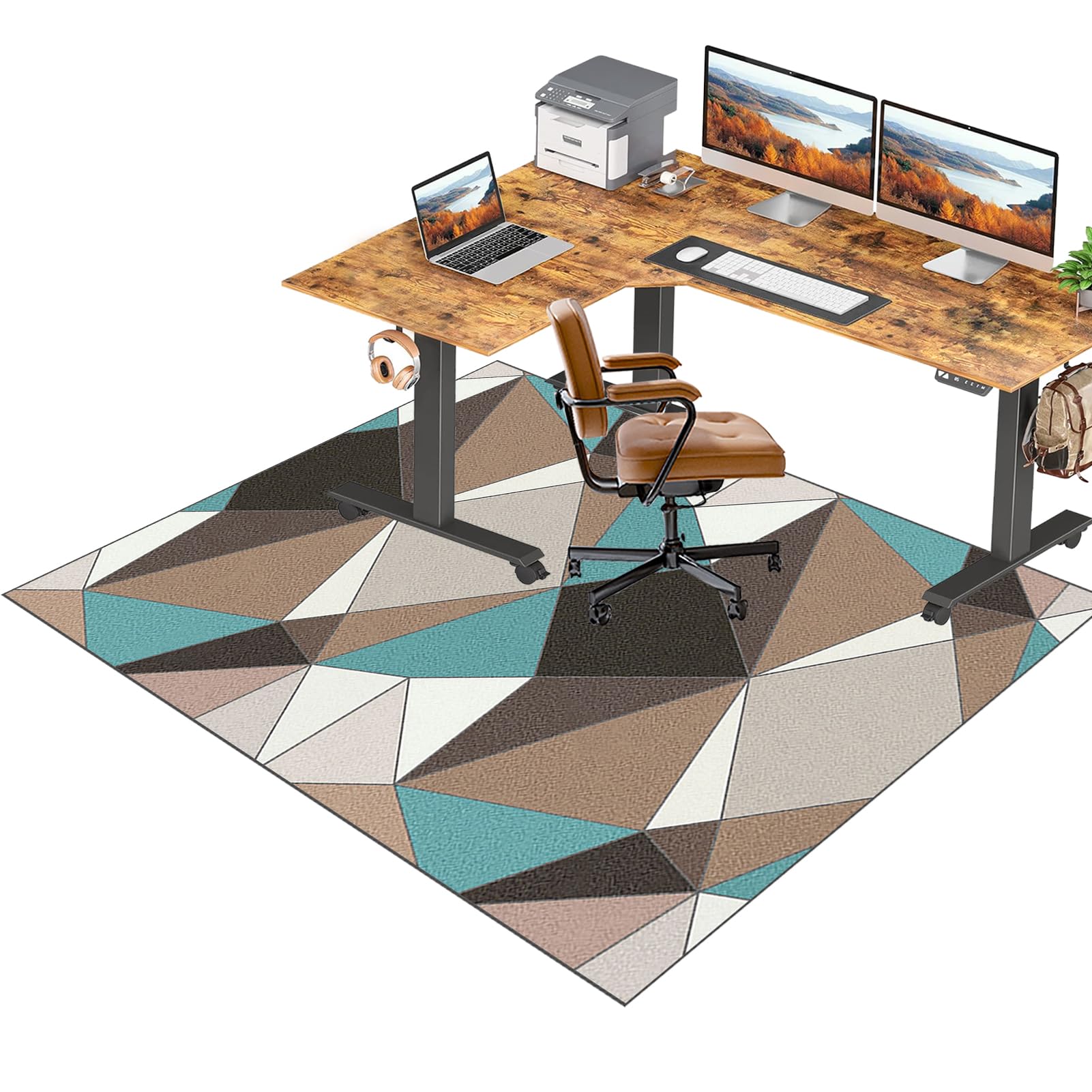 Office Chair Mat for Hardwood Floor, 80 x 110 cm Heavy Duty Desk Chair Mat for wooden Floors, Floor Protector Mat Anti-Slip Floor Mat for Office Chair, Computer Gaming Chair Mat, Carpet Chair Mats