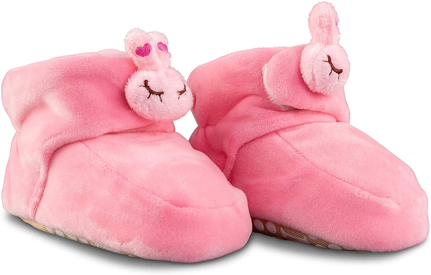 Miana CreationsMiana Cozy Baby Fleece Booties in Pink and Blue with Non Skid Bottom 0-6, 6-12, 12-18 Months Toddler Slippers