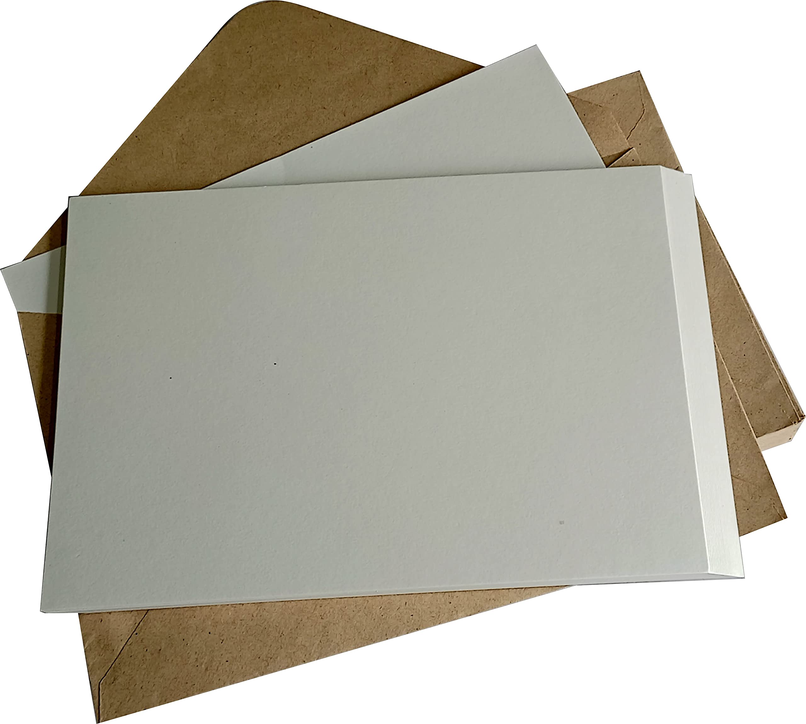 IMPRINT Brown Craft Paper Envelope (100 gsm) 50 Pieces With 50 A5 Size Off White 140 gsm Card Sheet, Printable with Any Laser or Ink Jet Printers-image-46