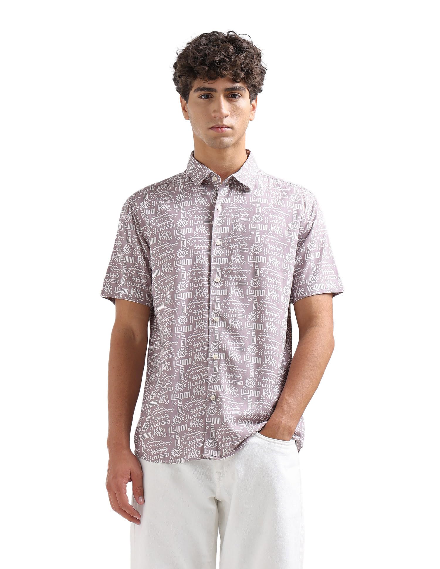 Men's Relaxed Fit Shirt | Printed | Short Sleeves | Shirt for Man-image-33