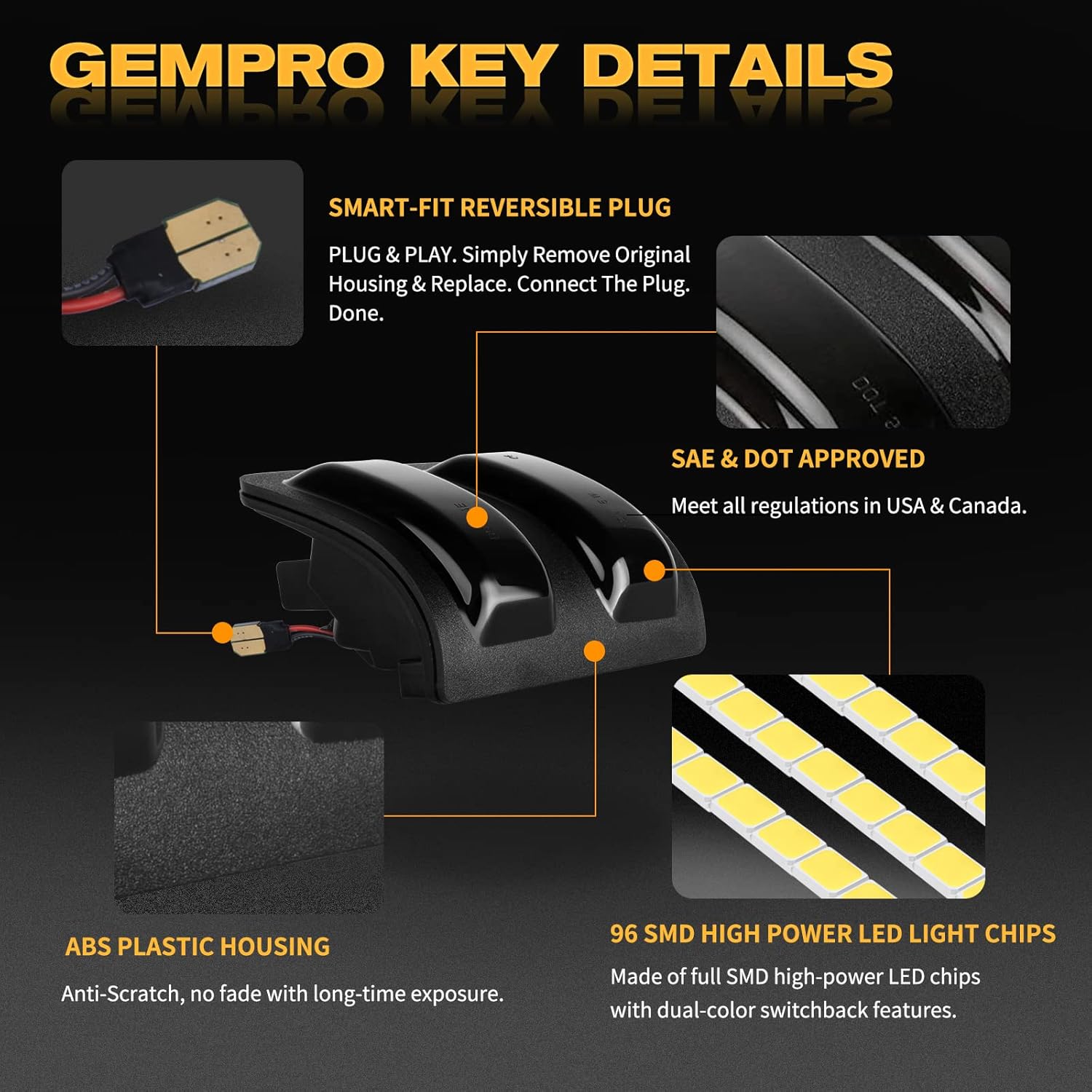 New Arrivals GemPro Sequential LED Side Mirror Marker Switchback Turn Signal Lights Replacement for 2008-2016 Ford F250 F350 F450 F550 Super Duty Mirror Marker Lamps, 2 Packs Exclusive GemPro Sequential LED Side Mirror Marker Switchback Turn Signal Lights Replacement for 2008-2016 Ford F250 F350 F450 F550 Super Duty Mirror Marker Lamps, 2 Packs
