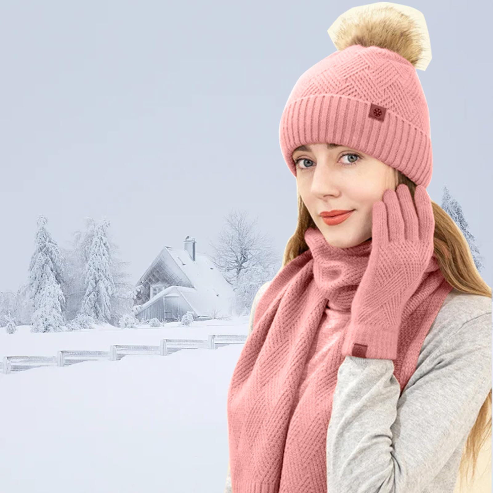 Ensemble Bonnet, écharpe Et Gants D’hiver Pour Femme – 12 Pièces Tricotées – Chaud, Doux Et Stylé