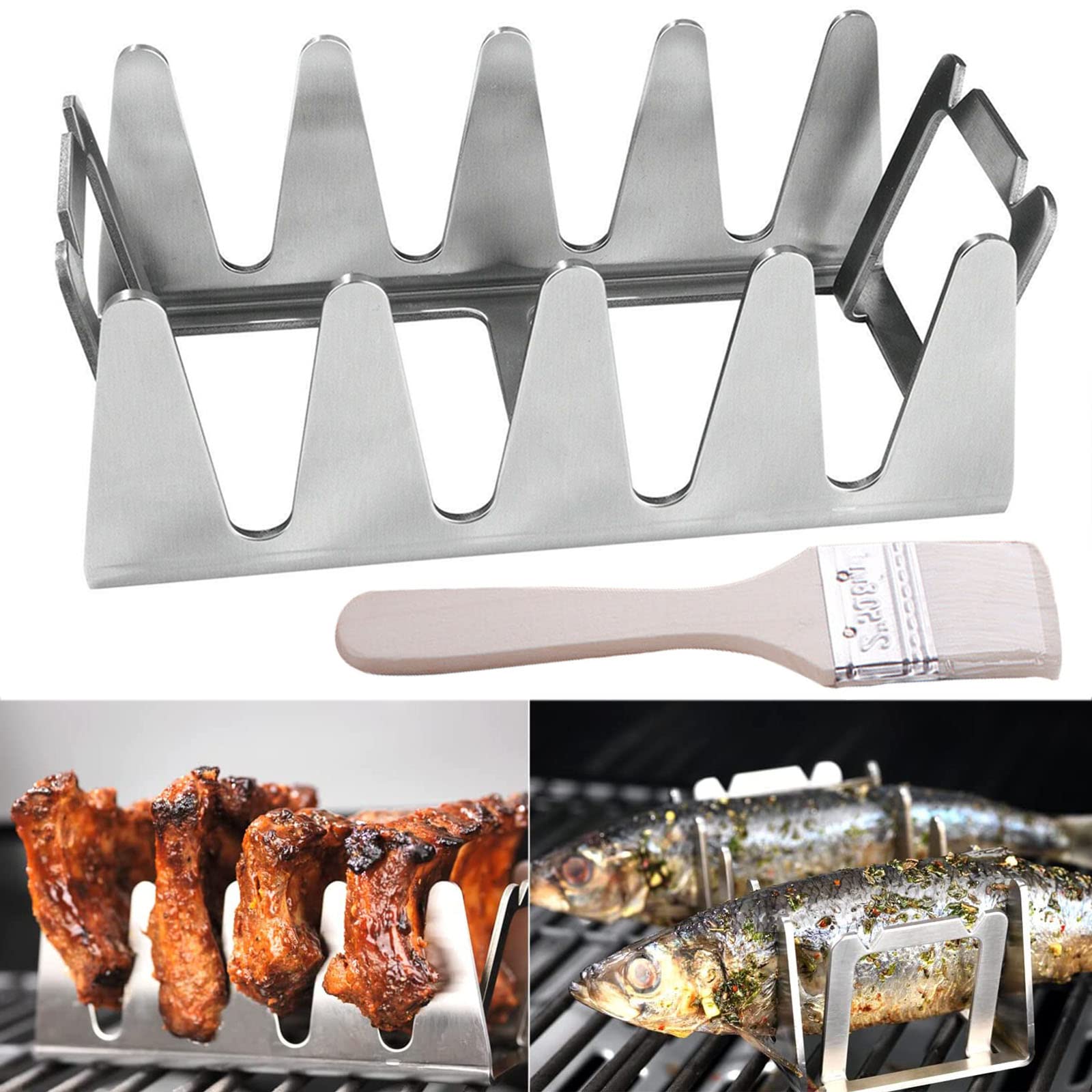 Buy Chicken Leg and Wing Rack for Grill Smoker Oven, Chicken Thighs Wing Ribs Rack Stainless