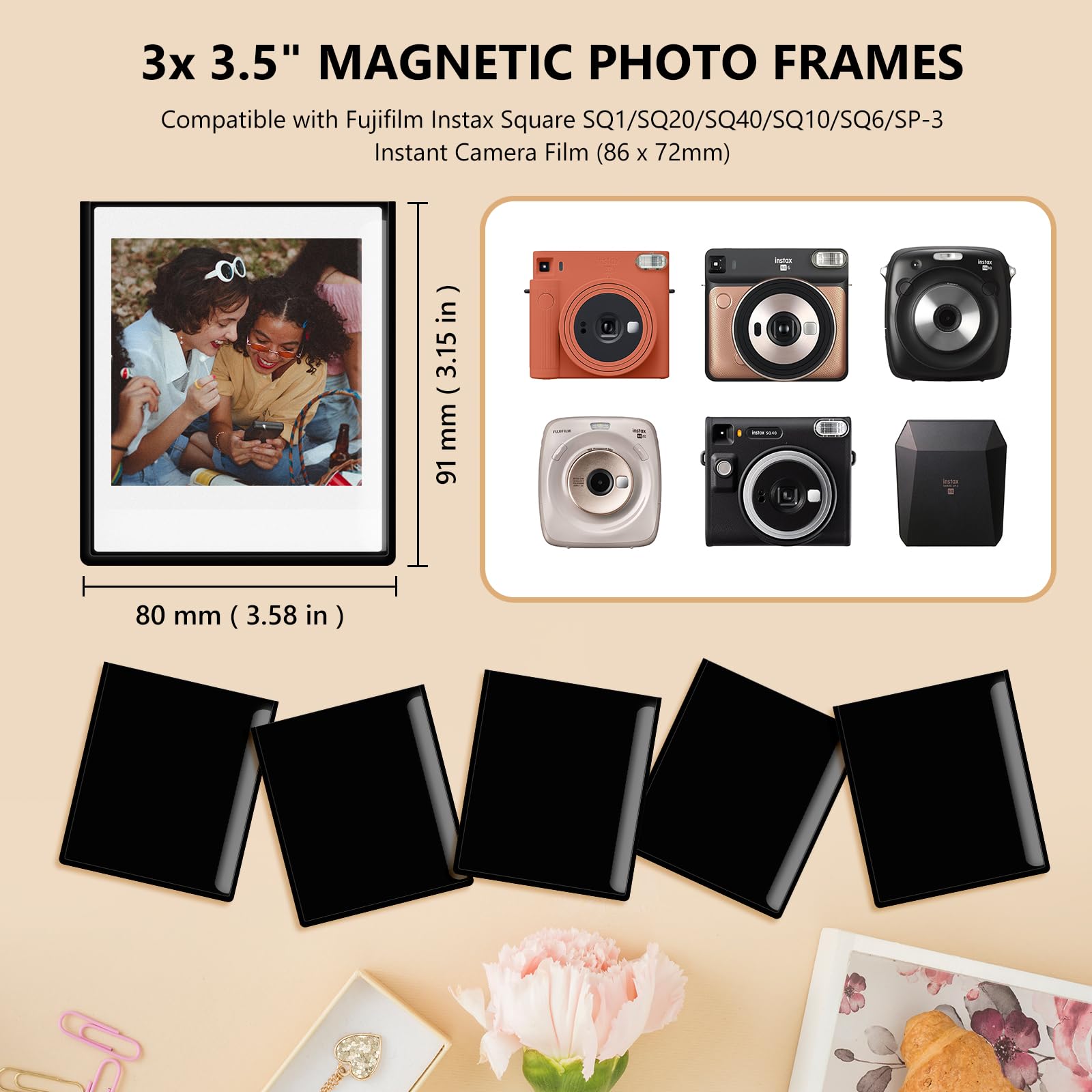 Amazon.com - HIYQIN 10 Pack Fridge Magnet Frame for Instax Square