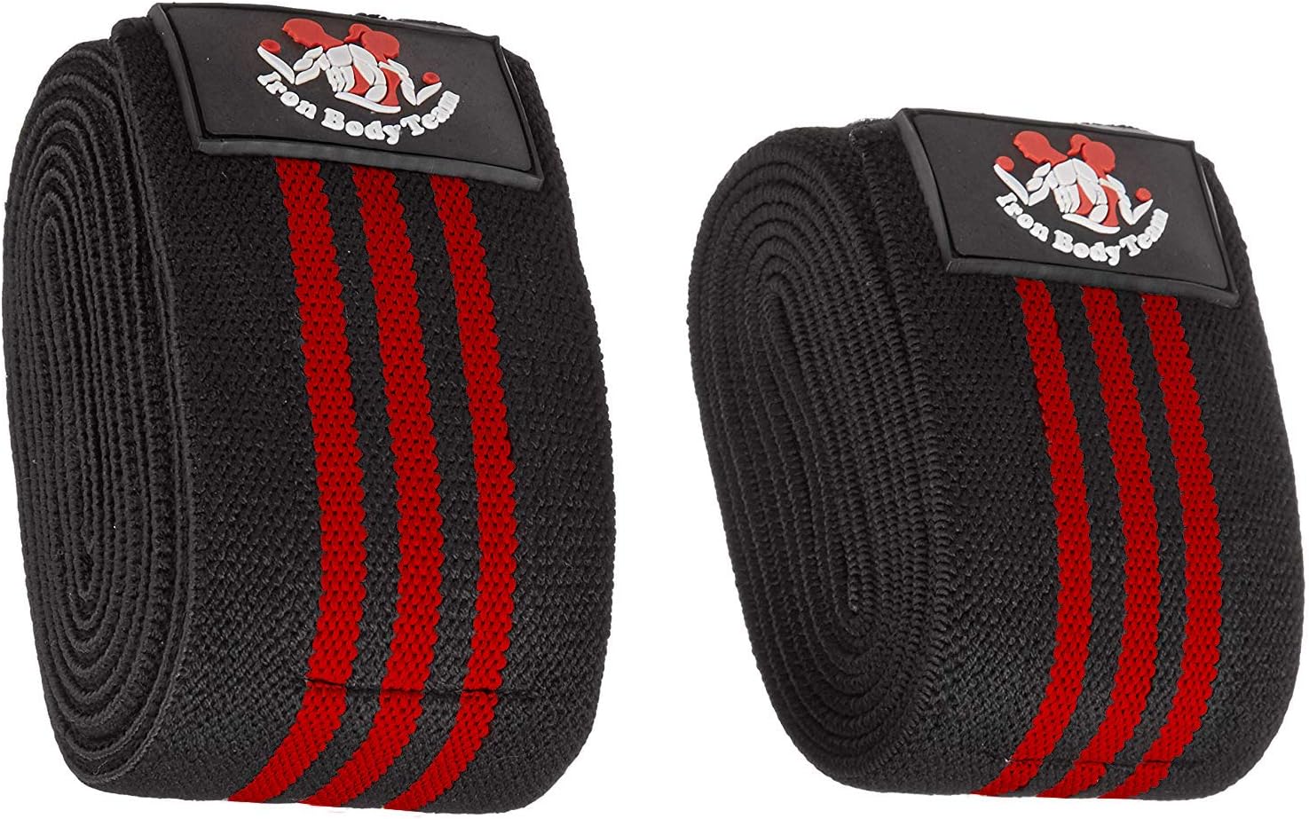 Knee Wraps, Compression & Elastic Support Knee Brace Wraps (Pair) for Cross Training WODs, Gym Workout, Weightlifting, Fitness & Powerlifting, Knee Straps for Squats (Red)