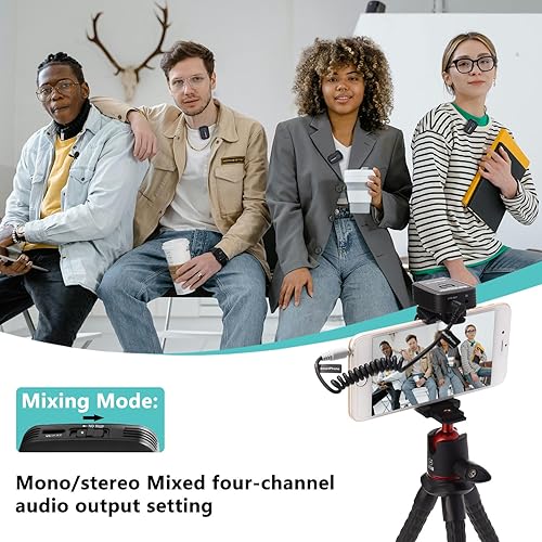 Miniatura 9 de Saramonic Blink500 PRO B8 - Sistema de micrófono inalámbrico de 4 canales, solapa inalámbrica de 2.4G, 4 transmisores y un receptor para cámara