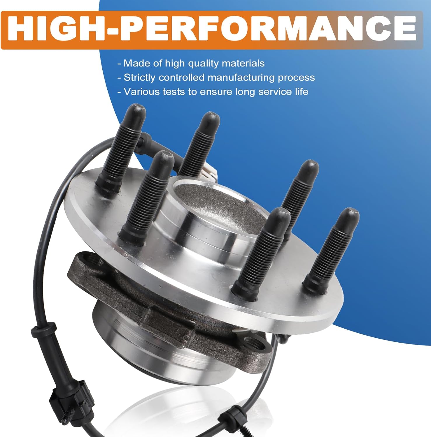 Front Wheel Hub Bearing Assembly 515053 2WD Only Set of 2 Compatible for Chevy Avalanche Express Suburban Tahoe 6 Lug W/ABS, K092GL006YX2KI2