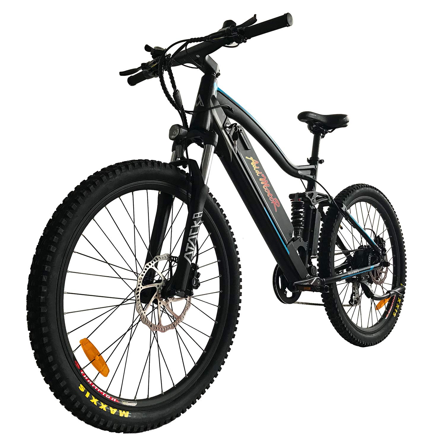 Addmotor HITHOT Electric Mountain Bicycle for Men, Sport Bike 500W Power 48V 11.6Ah Battery Electric Bike with Full Suspension, 2019 H1 Platinum EBikes