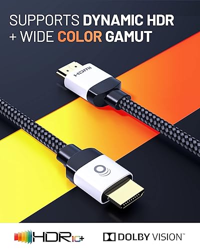 Miniatura 9 de ECHOGEAR Cable HDMI de ultra alta velocidad cable certificado de 2 pies de largo con chaqueta trenzada flexible Obtén 4k  120Hz en PS5 y Xbox Series
