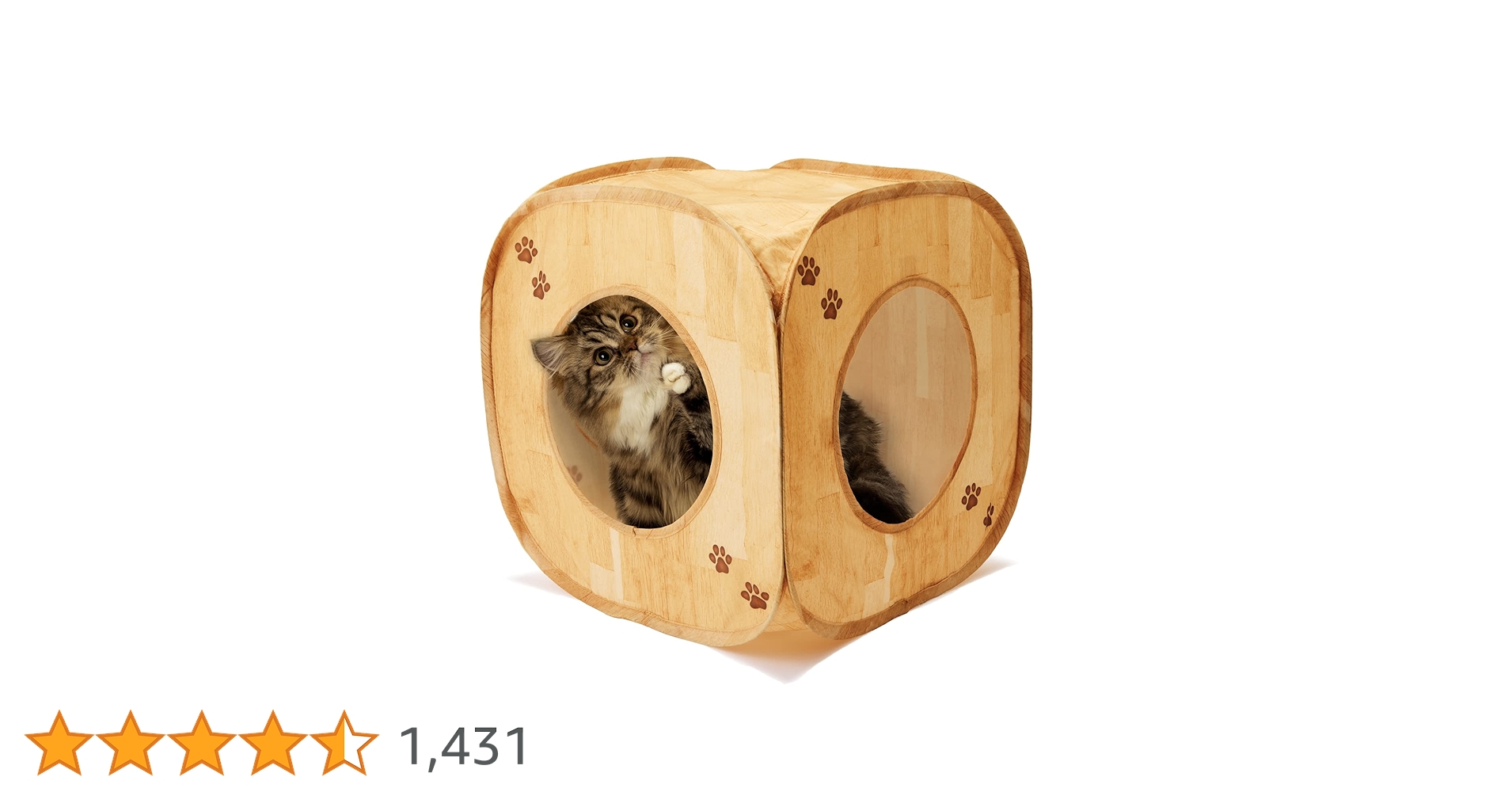 Amazon.co.jp: 猫壱 キャットプレイキューブ (木目柄) : ペット用品