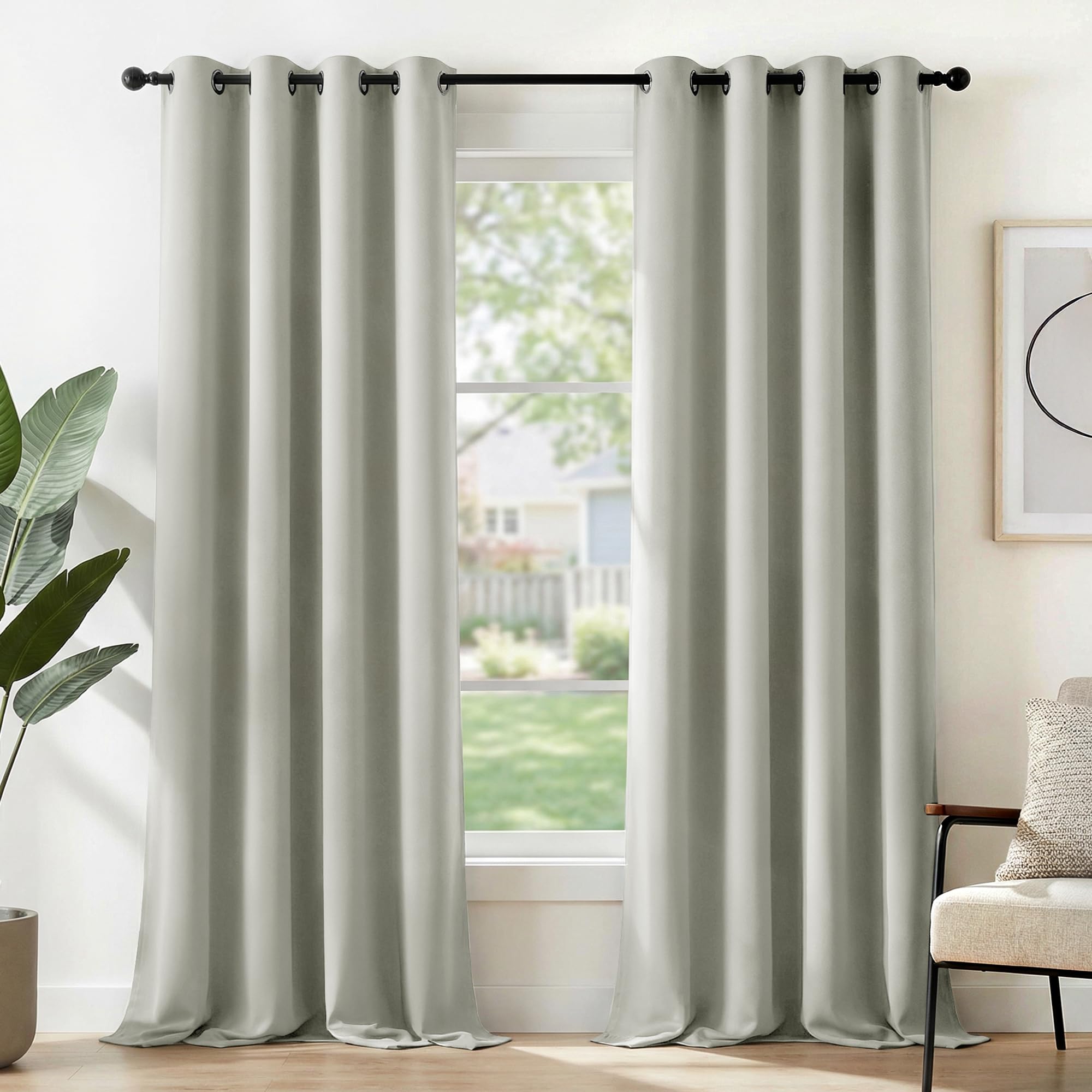 Deconovo Blickdichte Gardinen Ösen Vorhänge Blackout Curtain Verdunkelungsvorhang gegen Kälte Thermogardinen für Wohnzimmer Schlafzimmer 2er set