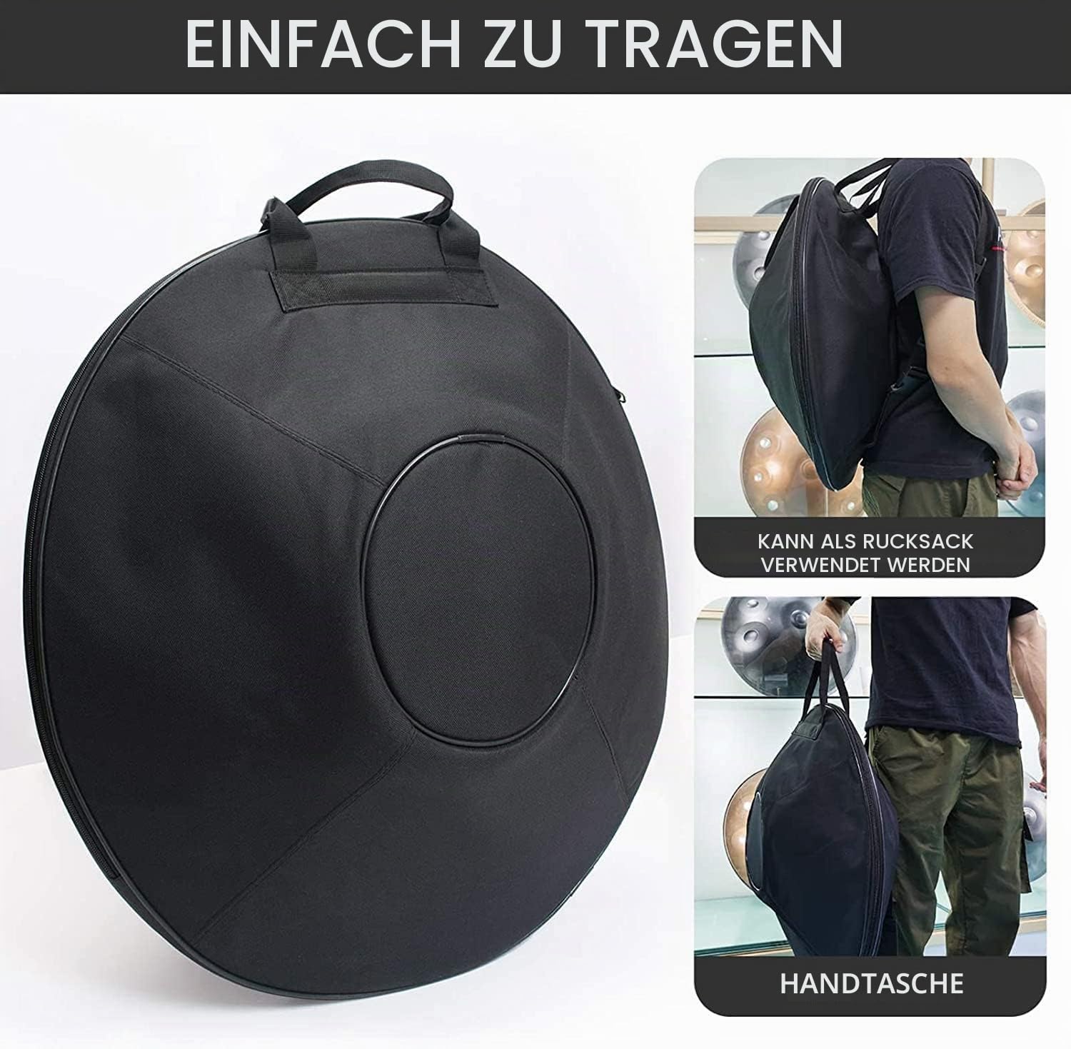 Handpan Drum in D Minor, 432 Hz, Stahl, Bronze, mit Handpan Stand und Mallets, für Klangheilung und persönliche Meditation