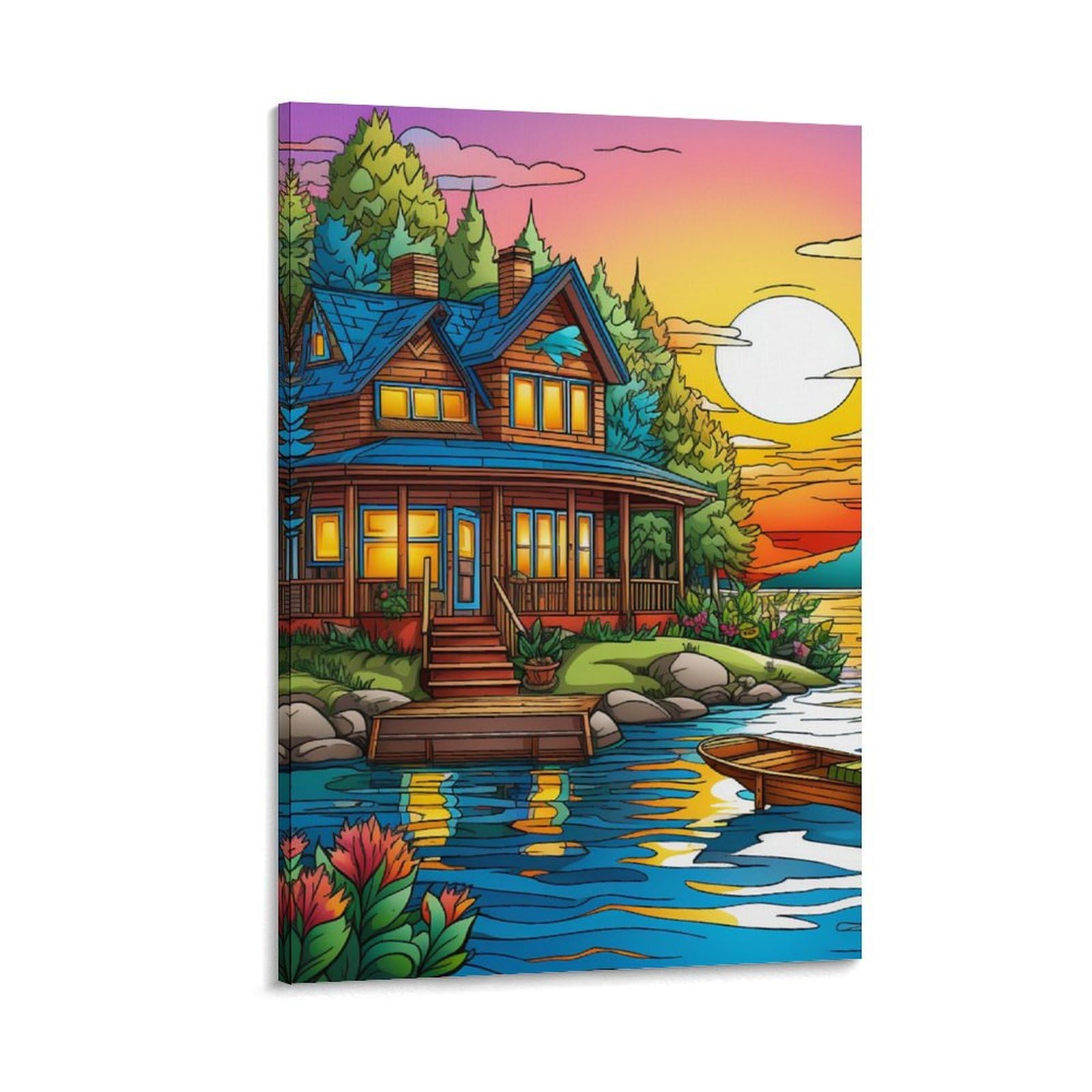 Déco murale lac pour canoë grand format pour sublimer une chambre - 6