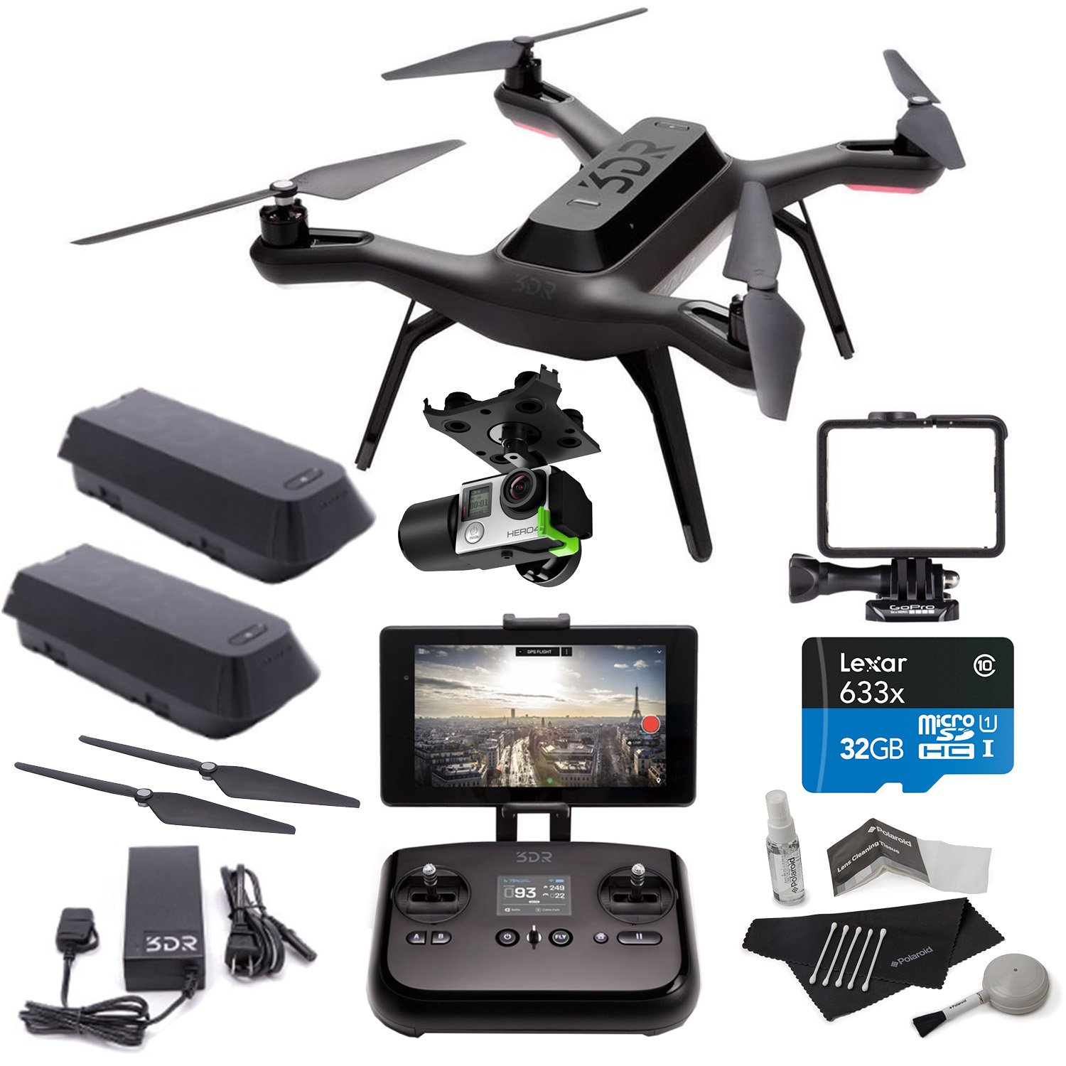 3DR Solo Drone Quadcopter + 3D Robotics GB11A 3DR Solo Gimbal + Spare  Battery + 3DR