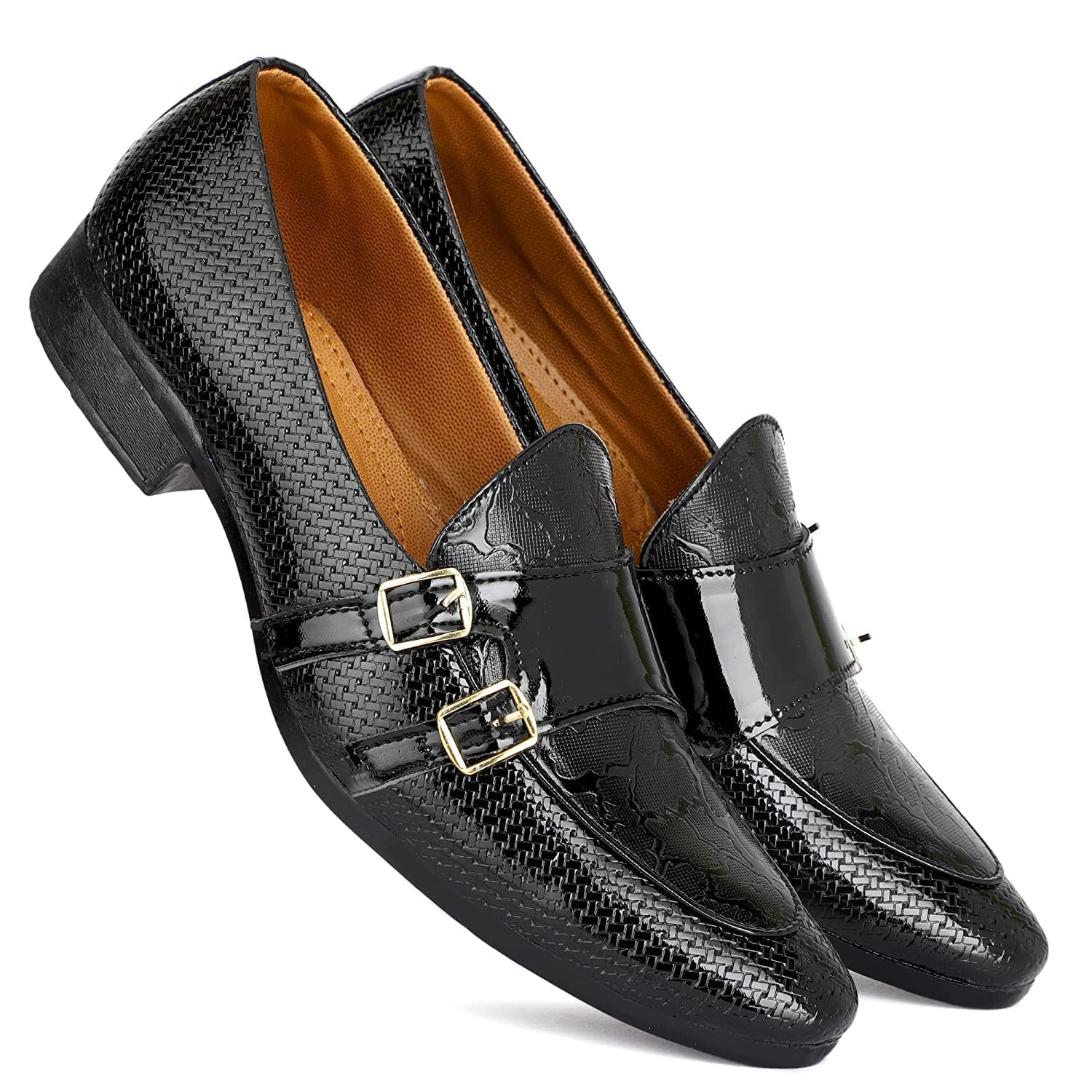DE LOYON Mens Patent Leather Slipon Shoes (Black 1, Numeric_8) (B0BZ8BR2DK) Amazon Price History, Amazon Price Tracker