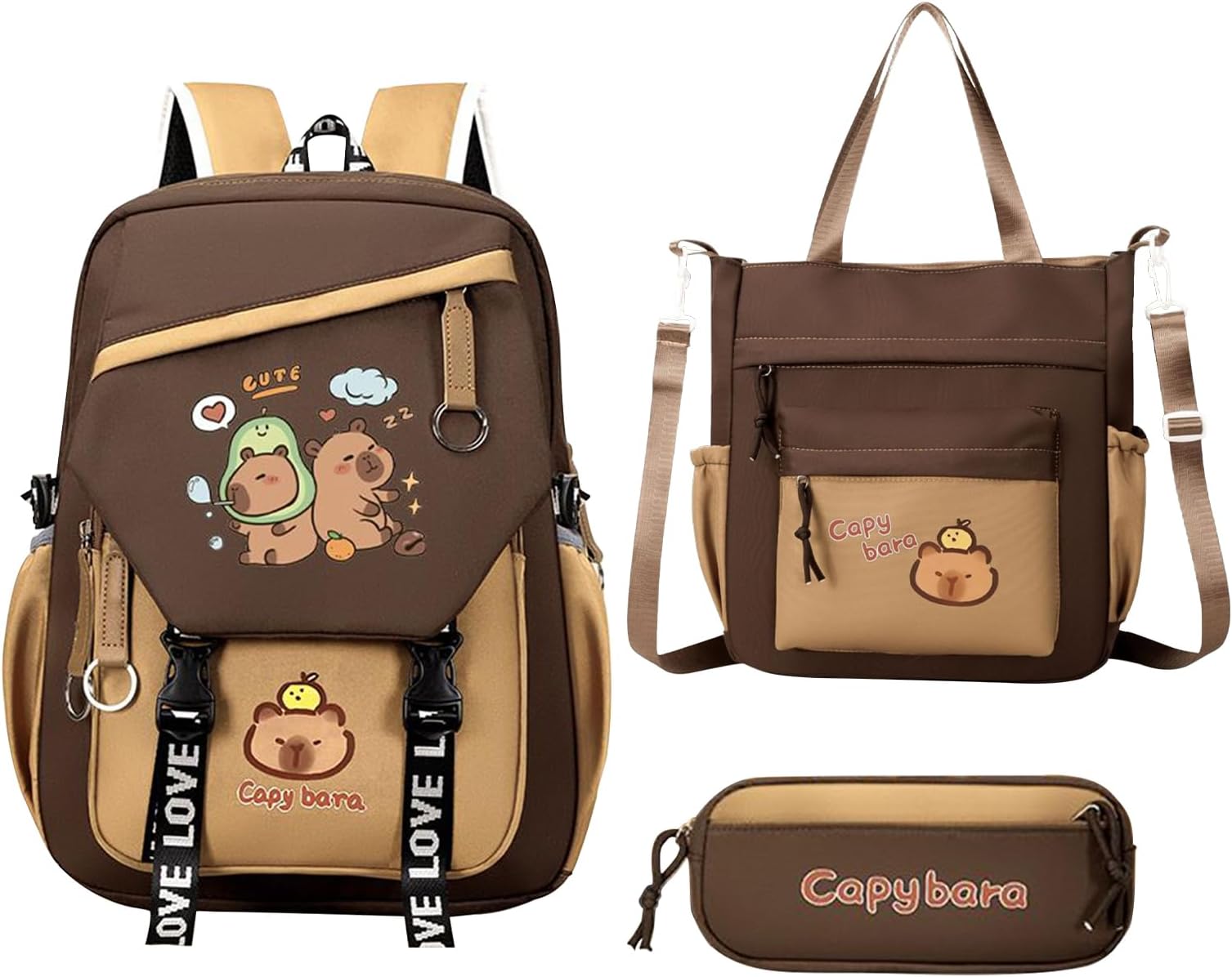 - Capybara Backpack Kit - Luxury Bag Set, Cute Animal Backpacks | Soft Versatile Capybara Backpack School Bag Organizer, Adorable Plush Animal Bag with Accessories for Kids, a, See Description