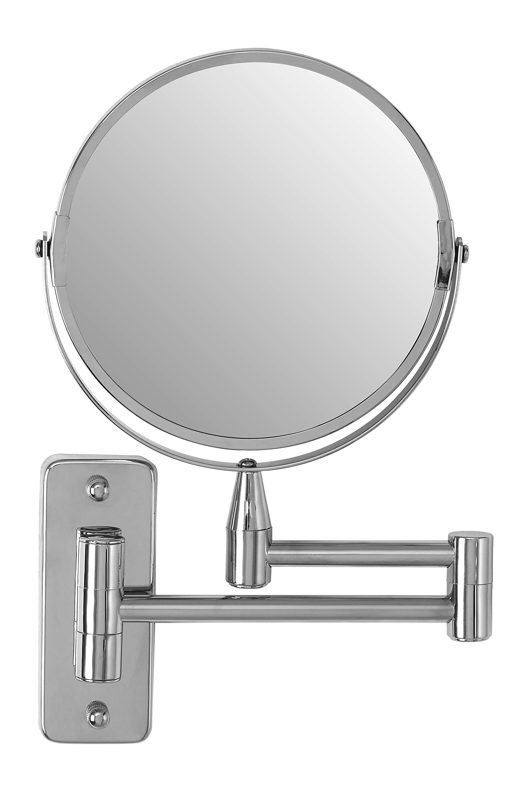 Wall Mounted Extending Mirror - 29x17cm Chrome Bathroom Mirror - Swivel Design - Premier Housewares
