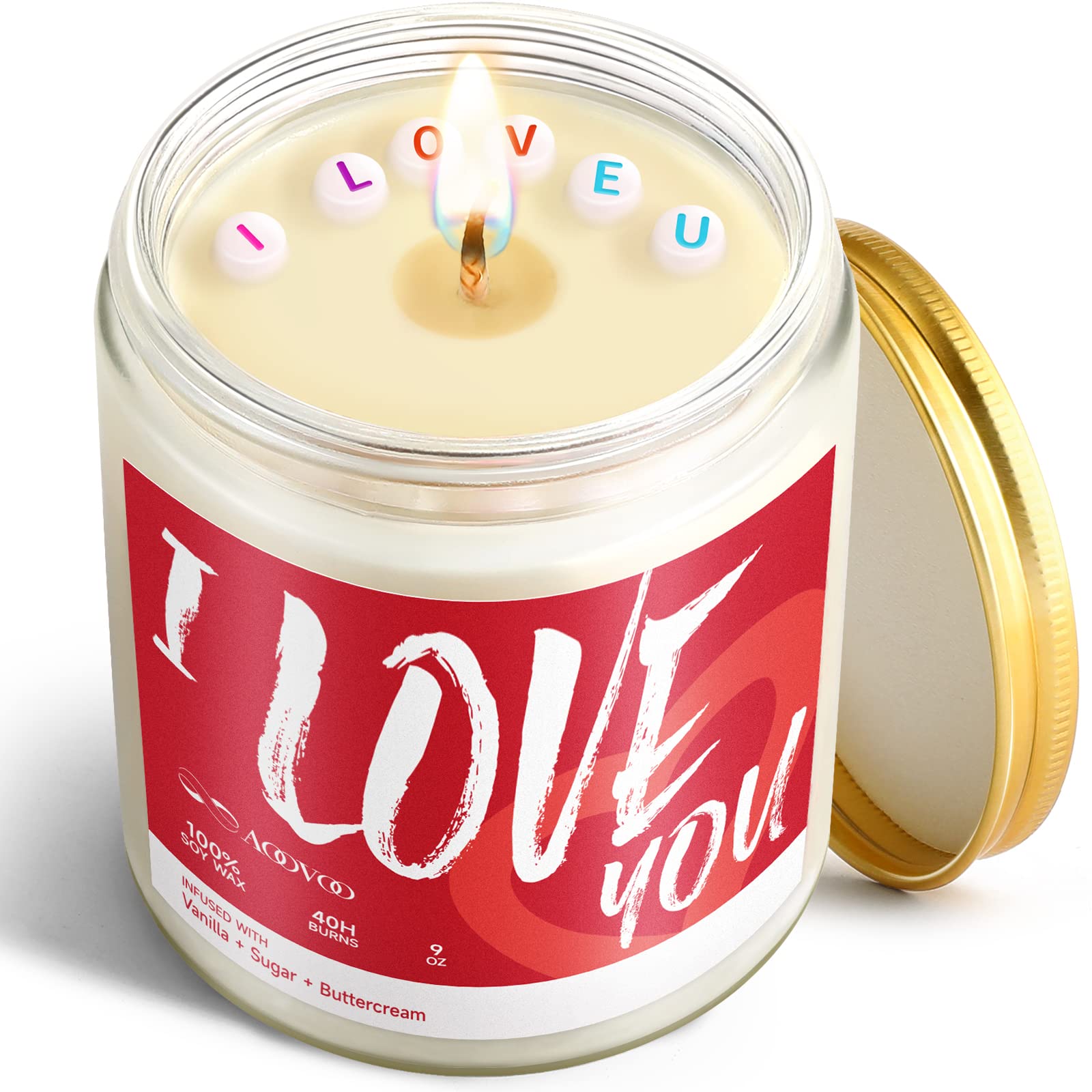 Love You Scented Candle Gifts for Women, Girlfriend, Wife, Vanilla