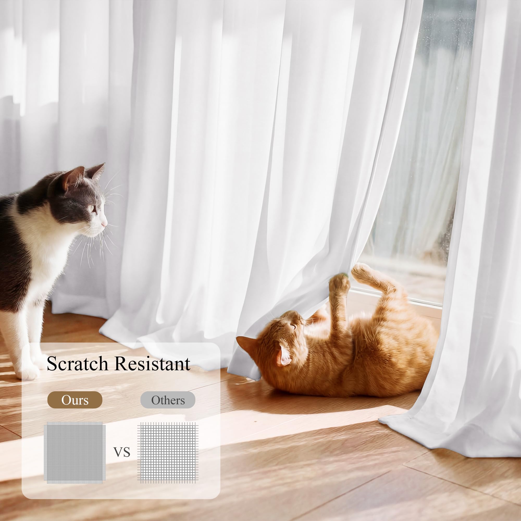 KGORGE Raumteiler Vorhang Halbtransparent mit Kräuselband für Wohnzimmer | Weiß,1er Set,H 240 x B 450 cm Schienen Gardine Blickdicht Lichtdurchlässig,Lichtfilternder Sichtschutz,Luftig