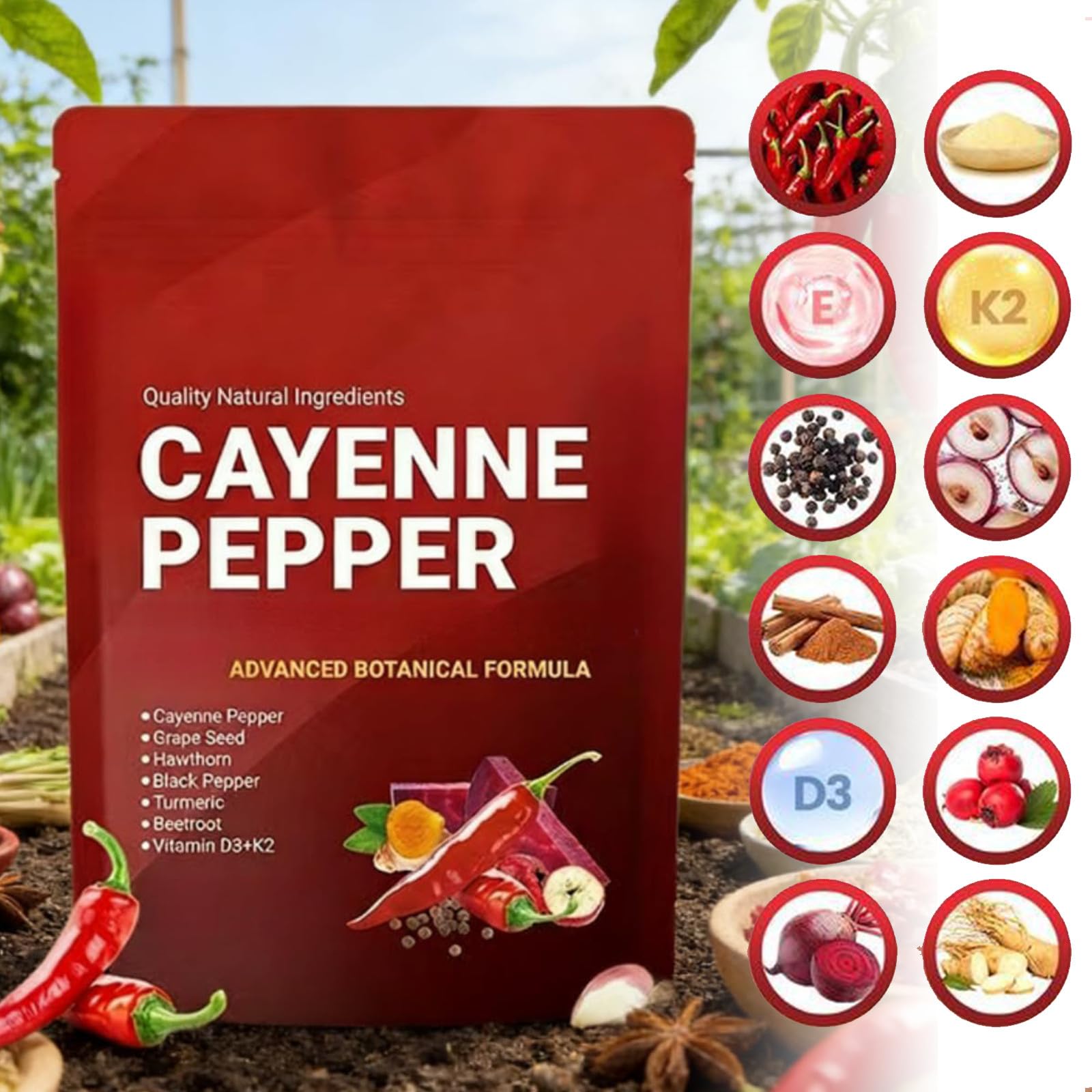 Cayenne Pfeffer Komplex –12-in-1 Formel, Cayennepfeffer-Softgels, 240 Softgel-Kapseln – Mit Kurkuma, Weißdorn & Rote Bete – Hochwertiger Pflanzenextrakt-Komplex (3 Beutel)