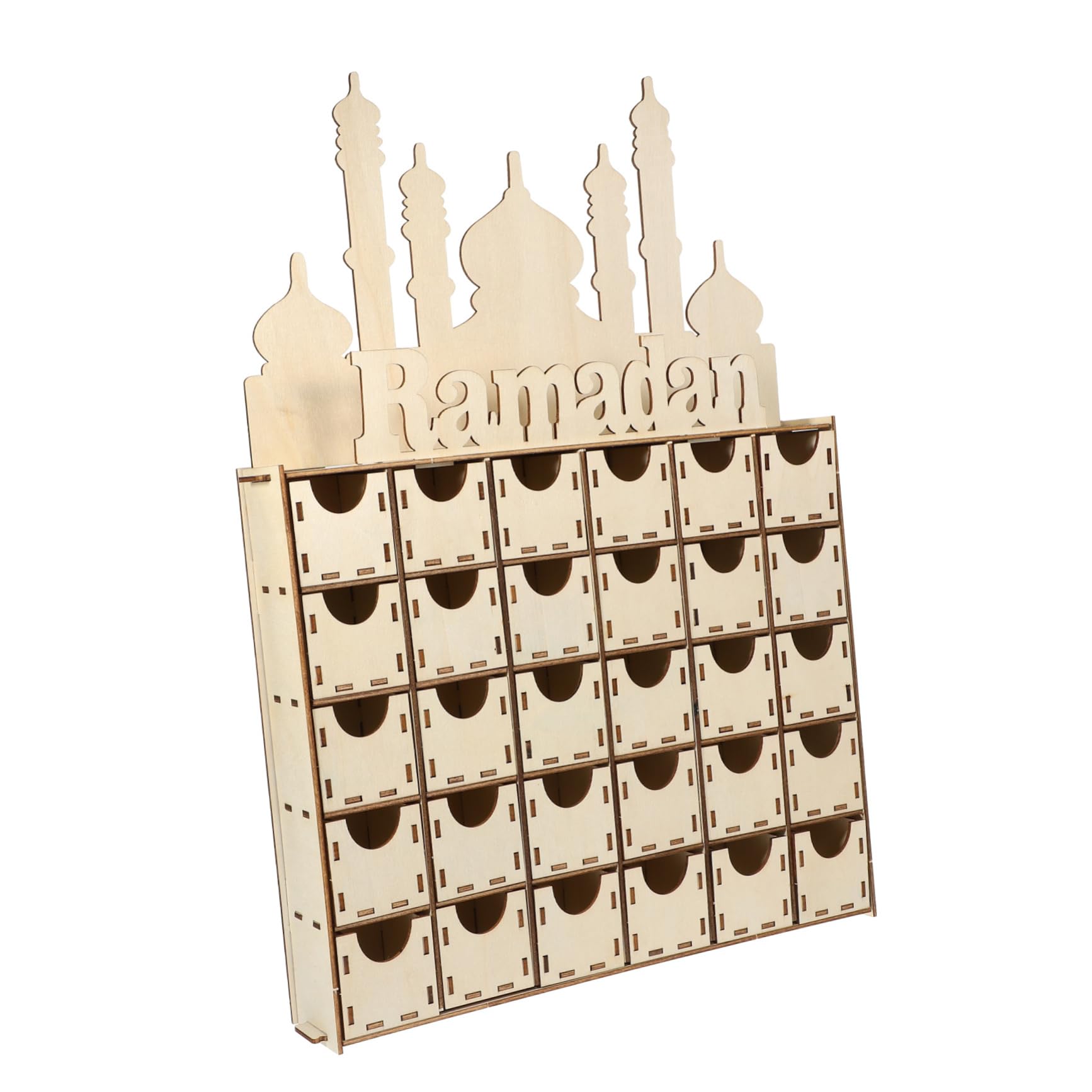 Alipis 2 Stück Holz Adventskalender Ramadan Countdown Kalender Diy Holzdeko Ramadan Tischdekoration Langlebiges Holzornament Geschenkidee für Familie und Freunde