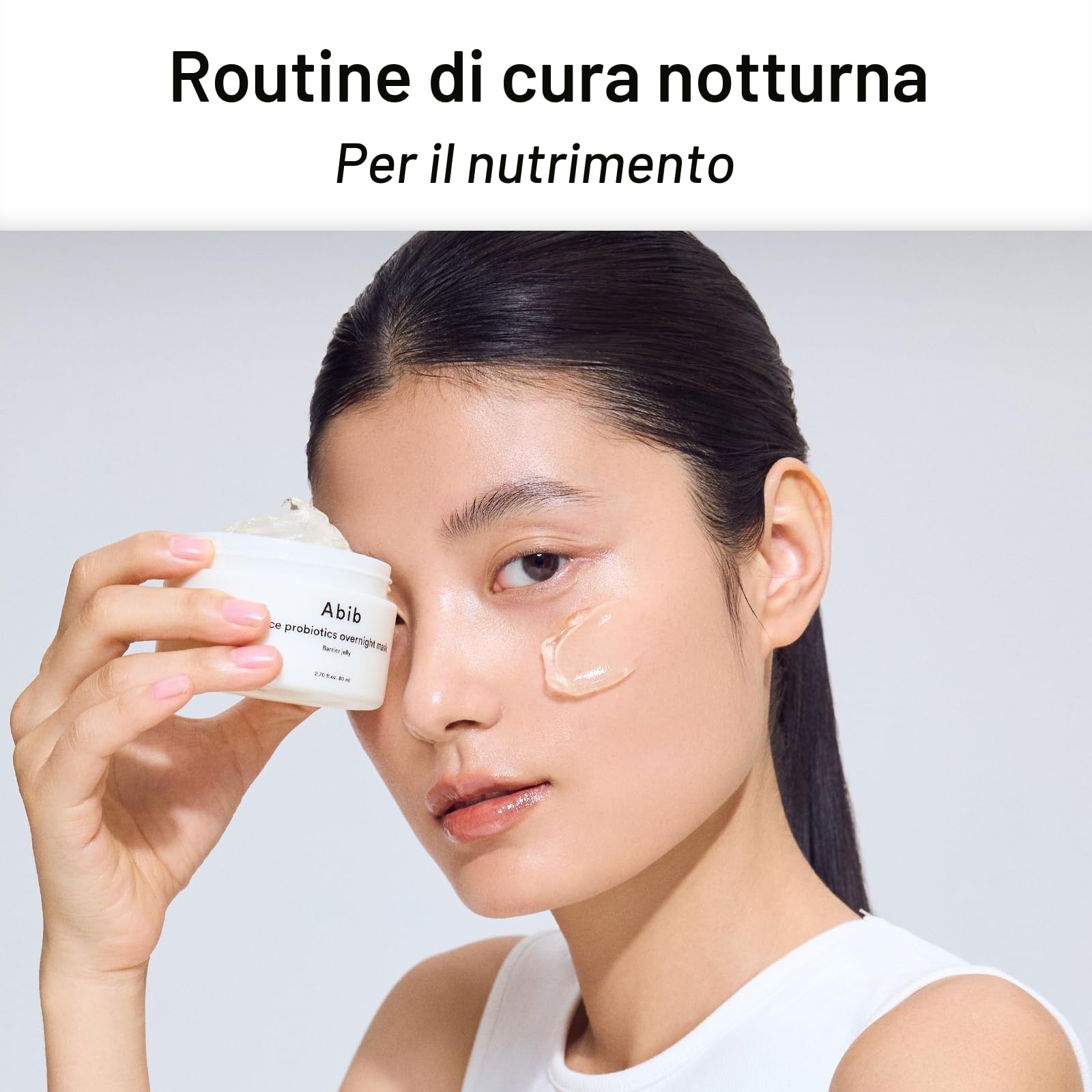 Abib Maschera Da Notte Coreana Con Probiotici Di Riso, Gelatina Barriera, Maschera Da Notte Coreana, Crema Idratante Per La Pelle Di Vetro, 2,7 Fl Oz (Probiotici Di Riso/Gelatina Barriera)