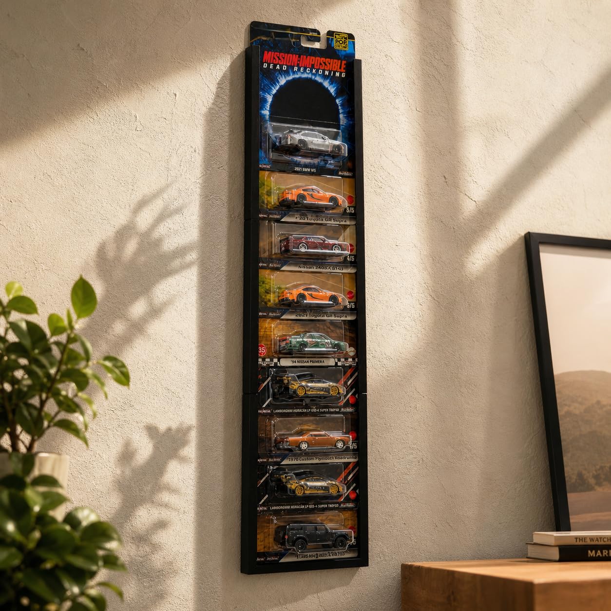 Wall Display Shelf for Premium Hot Wheels Cards – 10 Car Capacity | Wall Mounted Diecast Display Rack | Black | for Premium Hot Wheels-image-24