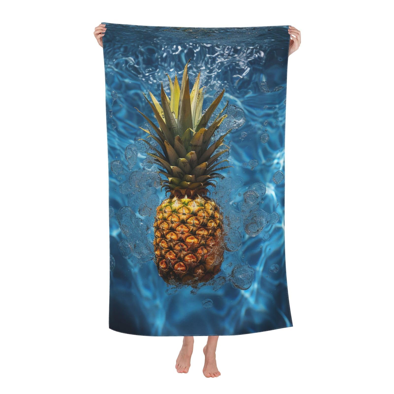 HLBSDM Pineapple in The Pool Beach Towel 52 x 32 in Vacation Essentials Quick Dry Sand Free Pool Swim Towel Super Absorbent Bath Towels Oversized Gym Towels Travel Blanket Gift