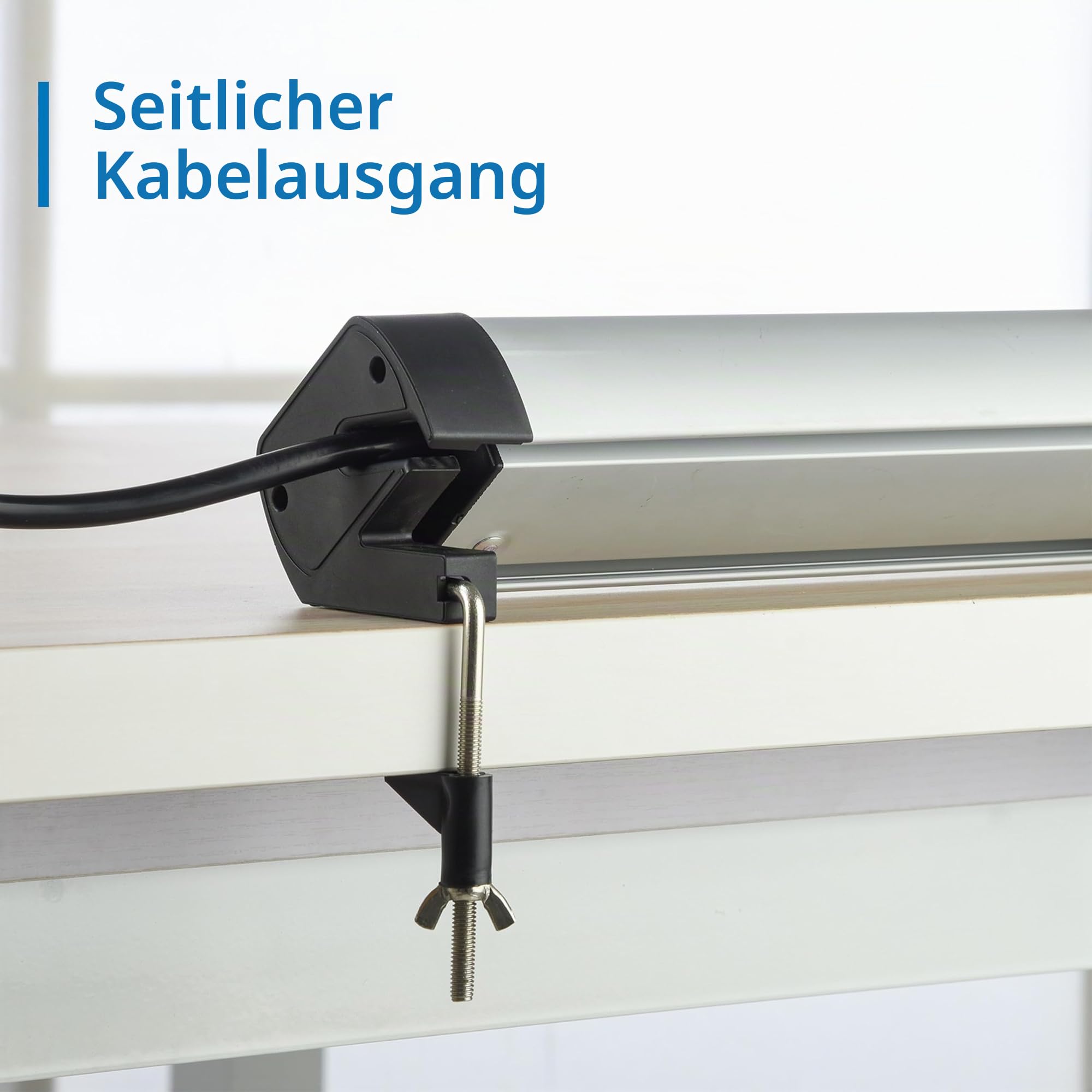 Electraline 62581 Steckdosenleiste Alu für den Schreibtisch 3-Fach + 3 USB (2 USB A 3.0A QC + 1 USB C PD20W) Kabel 2 m, Überspannungsschut, Mehrfachsteckdose/Tischsteckdose Steckerleiste