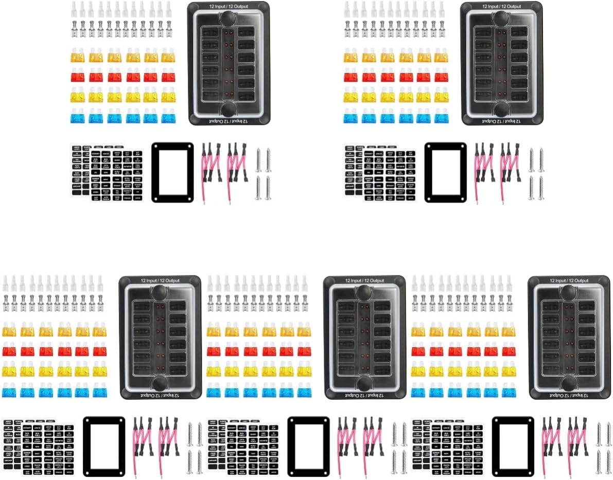 KfzSicherungen, KfzSicherungen, 4 Sätze, MarineSicherungsblock, abgesicherter Verteilerblock