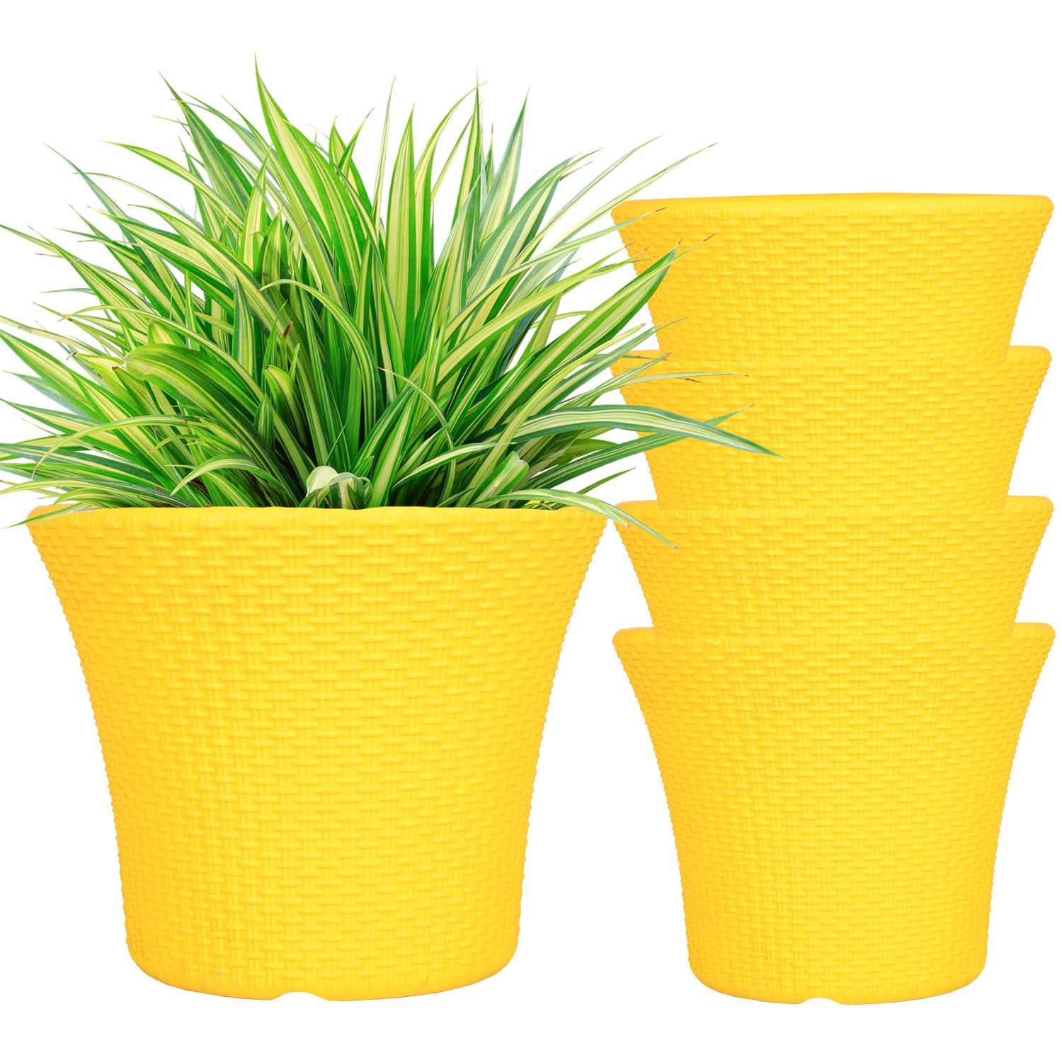 ORILEY AP-868P 10” Rio Helix Planter Pot Woven Design Round Desk Decor PVC Gamla Basket for Home Terrace Garden Balcony Office (Plants Not Included, Pack of 5, Yellow) (B0CR3ML2NH) Amazon Price History, Amazon Price Tracker