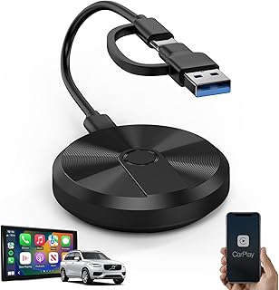 Wireless CarPlay Adapter for iPhone iOS 10+ - Wireless CarPlay Dongle Converts Wired to Wireless CarPlay - Plug & Play Magic Box Carplay Fit for Cars BMW/Lexus/Ford/Benz/Audi/Volvo and More