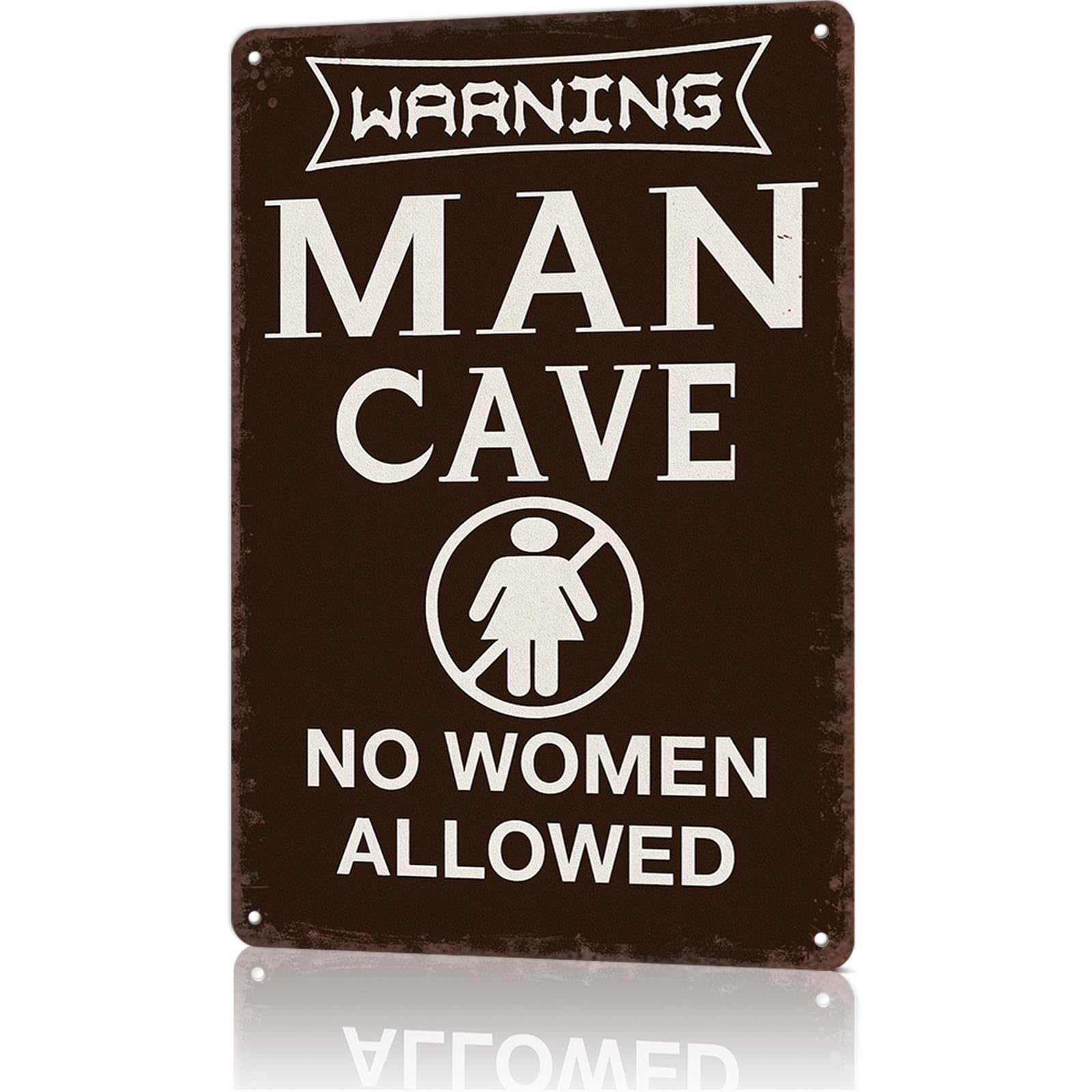 KWQDOZF Funny Metal Tin Signs No Women Allowed Tin Sign Poster Wall Art for Dorm Home Garage Office Decor 8X12inch