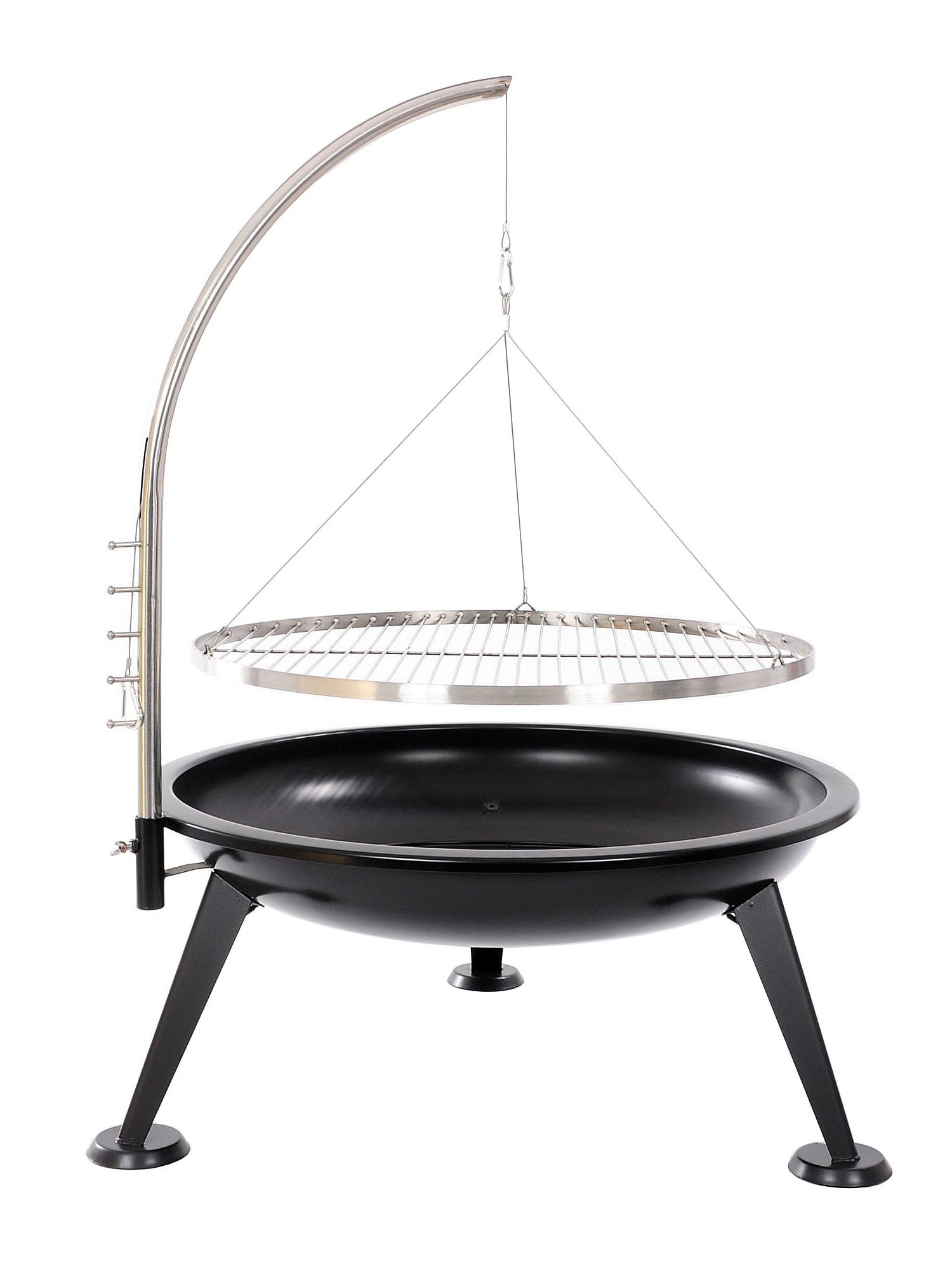 BBQ 80 cm Schwenkgrill Grill Edelstahl Feuerschale Smoker Dreibein Designgrill inklusive Grillrost