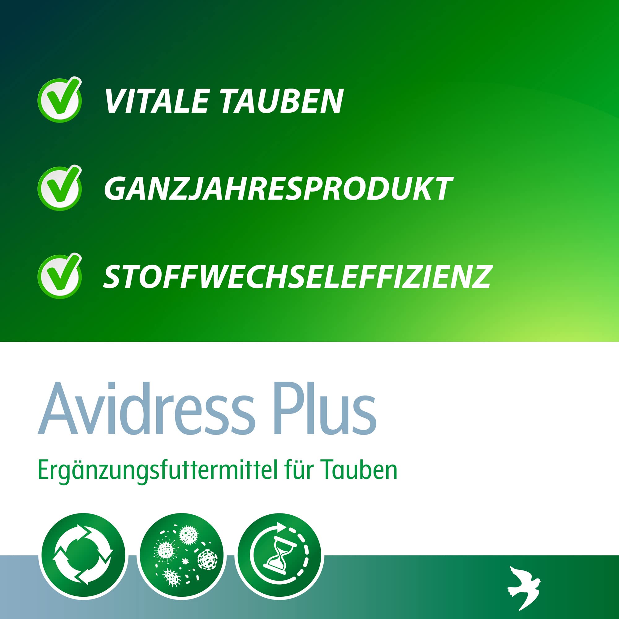 Röhnfried Avidress Plus 5000 ml | Senkt das Infektionsrisiko im Trinkwasser für Tauben & Kaninchen | Enthält Mineralien, Oregano & Zimt