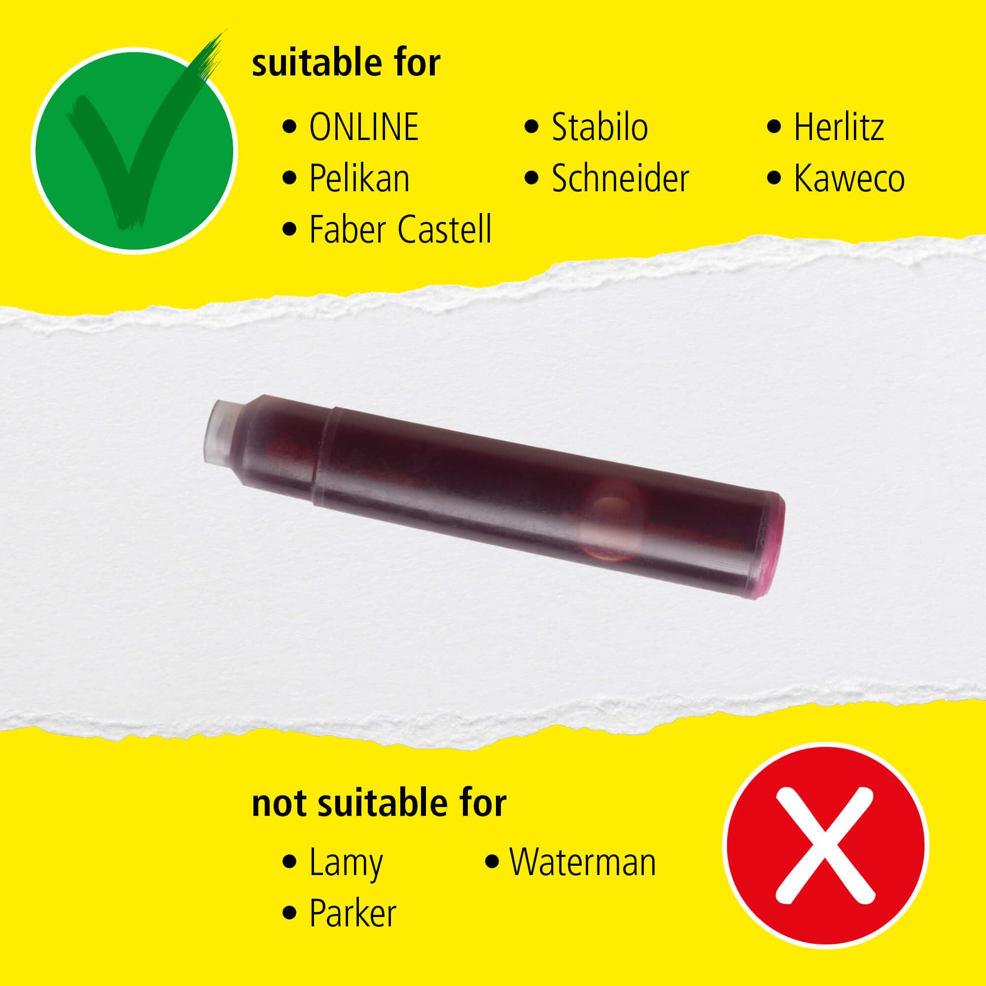 ONLINE standard ink cartridges, colour pink