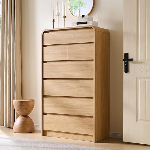 Modern 7 Drawers Dresser for Bedroom, 55" Tall Dressers &