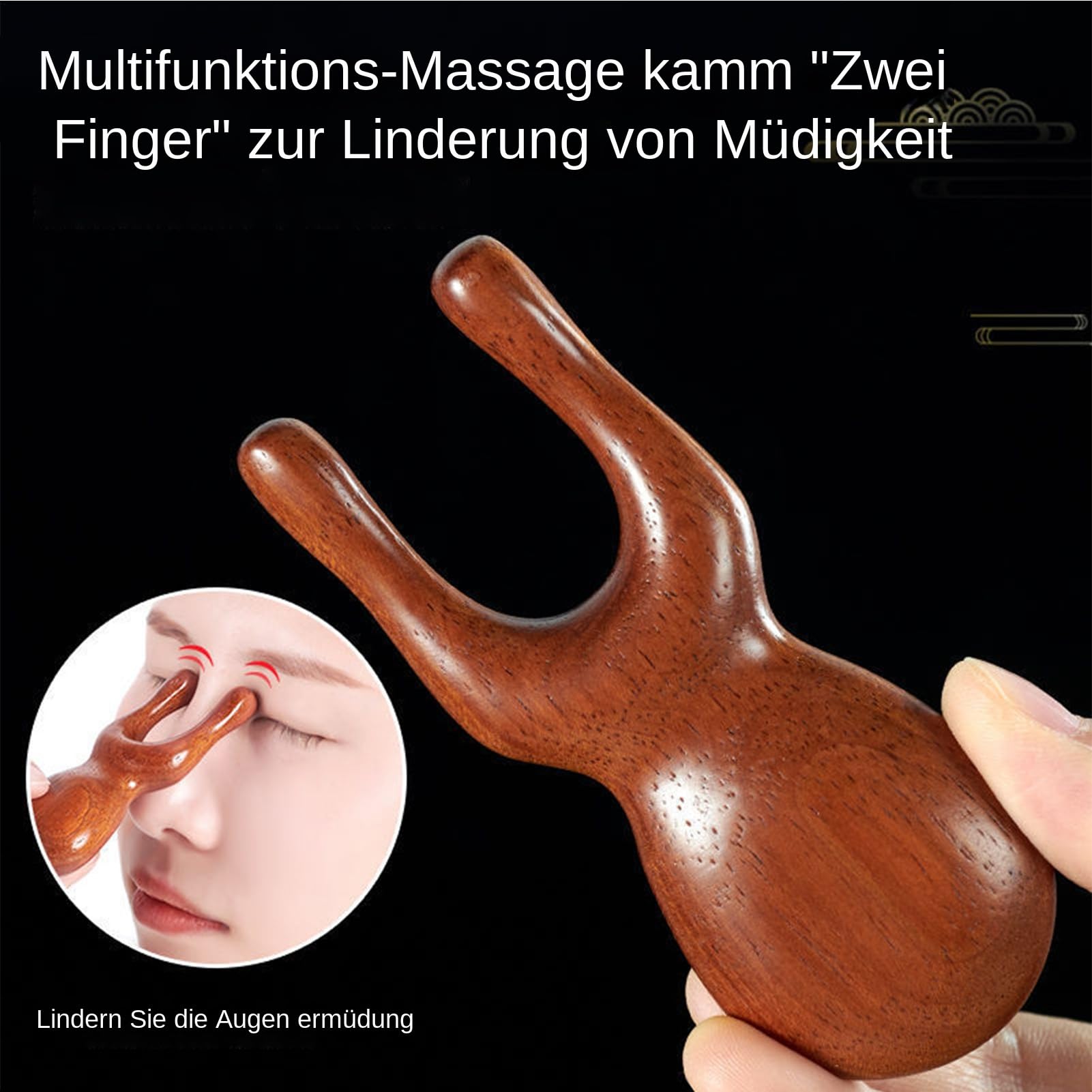 Sandelholz-Haarkamm, Tragbares Gesichtsmassage-Werkzeug, Gesichtsmassagegerät Für Ohren, Nase, Gesicht Und Augen, Verbessern Sie Die Durchblutung, Kopfhautmassage Für Männer Und Frauen